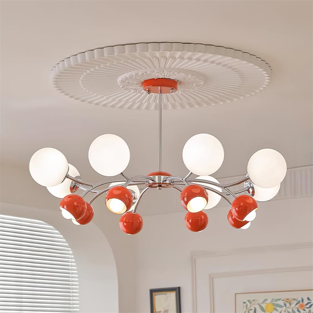 Chandelier Glass Dome Petal Shades Minimalist Ambient Glow - Letslighting