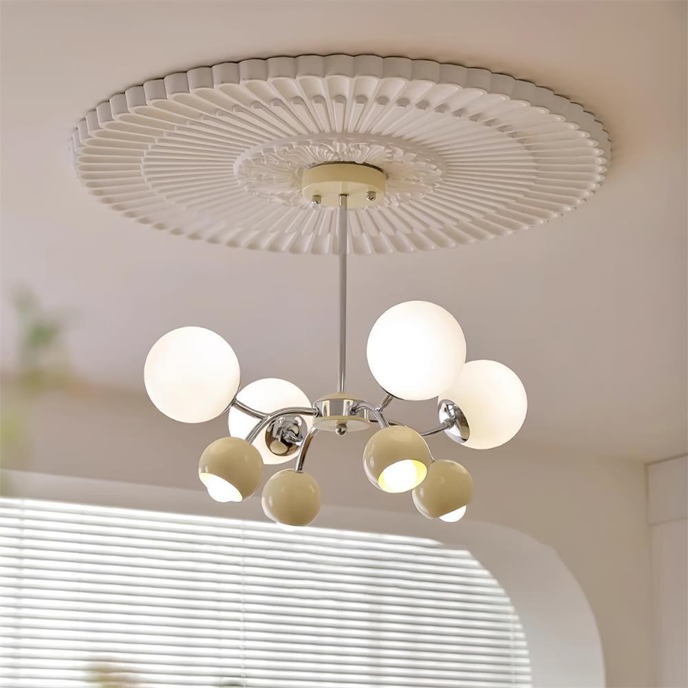 Chandelier Glass Dome Petal Shades Minimalist Ambient Glow - Letslighting