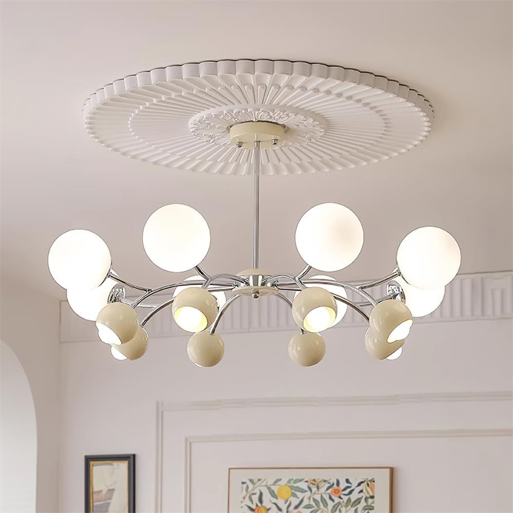 Chandelier Glass Dome Petal Shades Minimalist Ambient Glow - Letslighting