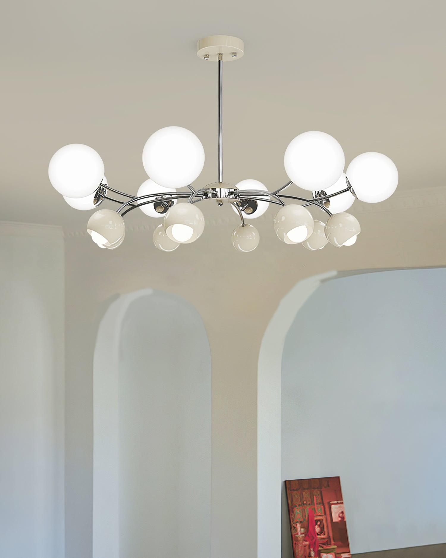Chandelier Glass Dome Petal Shades Minimalist Ambient Glow - Letslighting