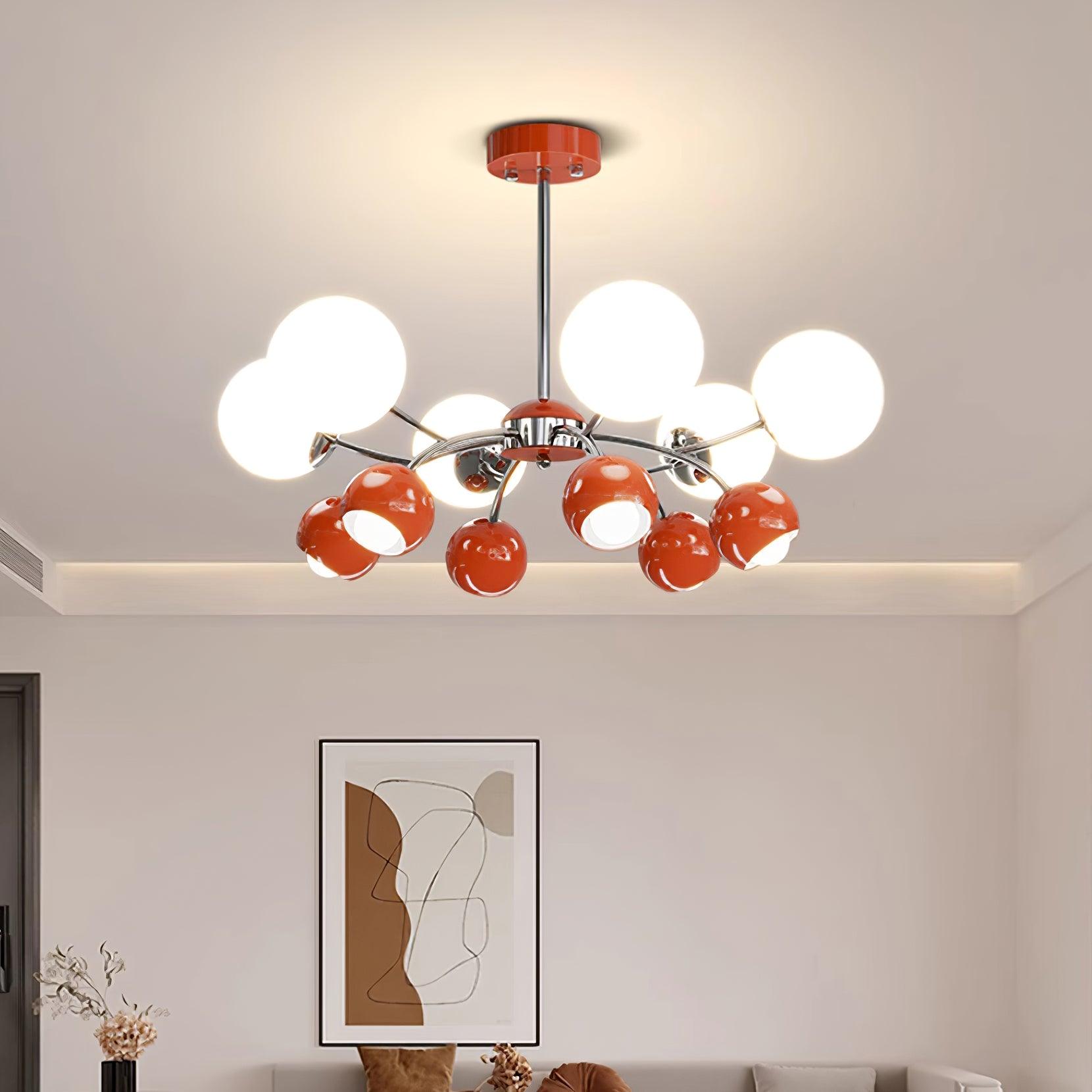 Chandelier Glass Dome Petal Shades Minimalist Ambient Glow - Letslighting