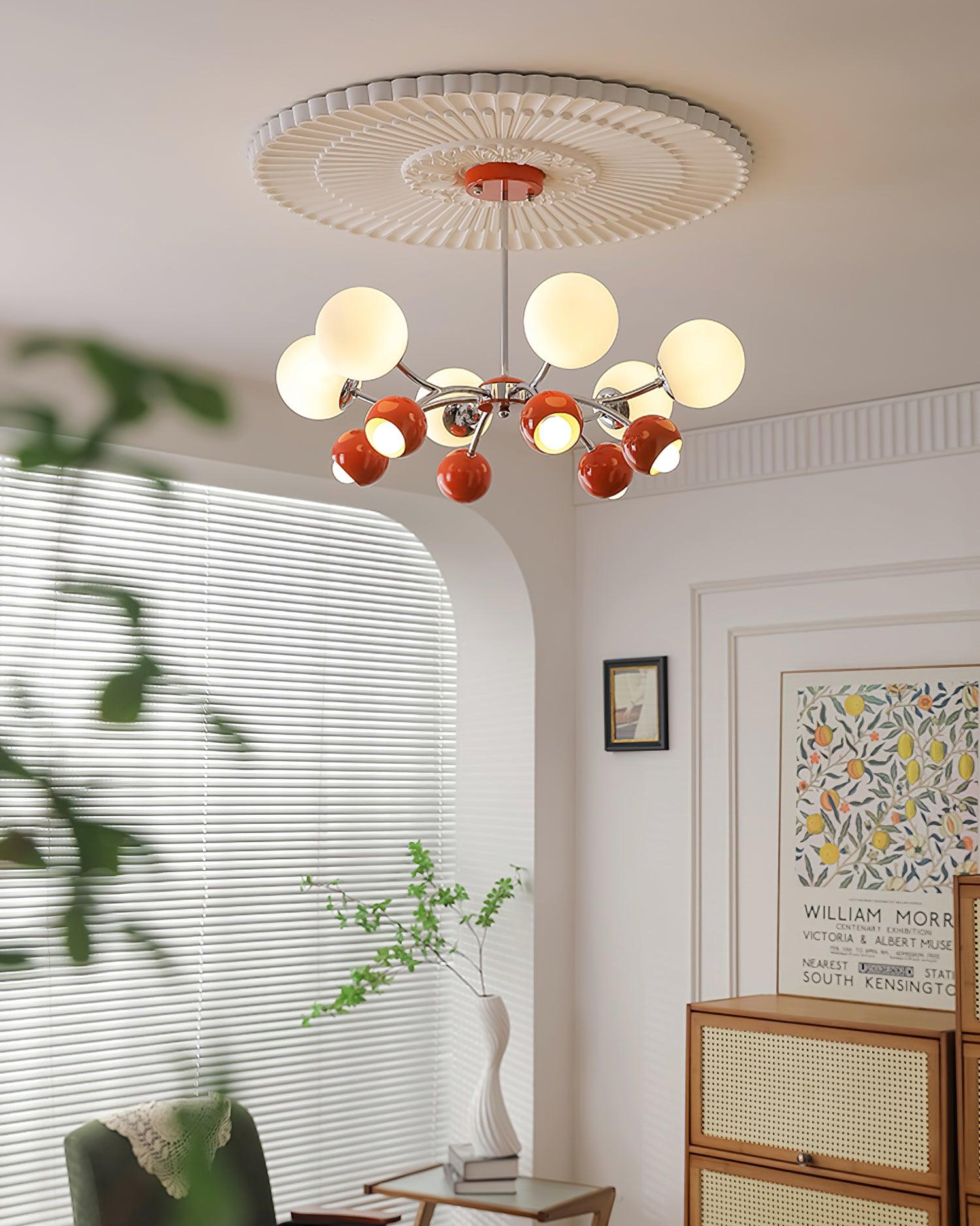 Chandelier Glass Dome Petal Shades Minimalist Ambient Glow - Letslighting