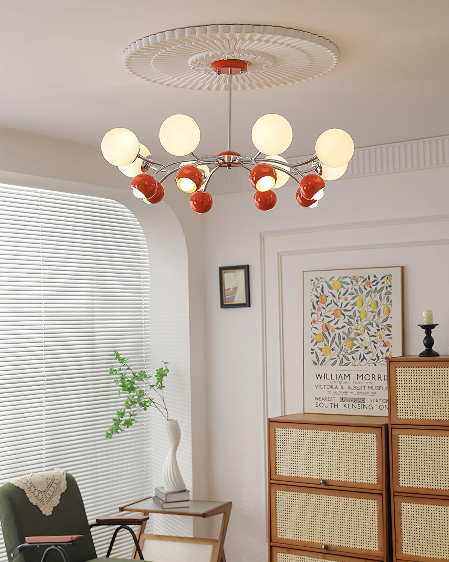 Chandelier Glass Dome Petal Shades Minimalist Ambient Glow - Letslighting