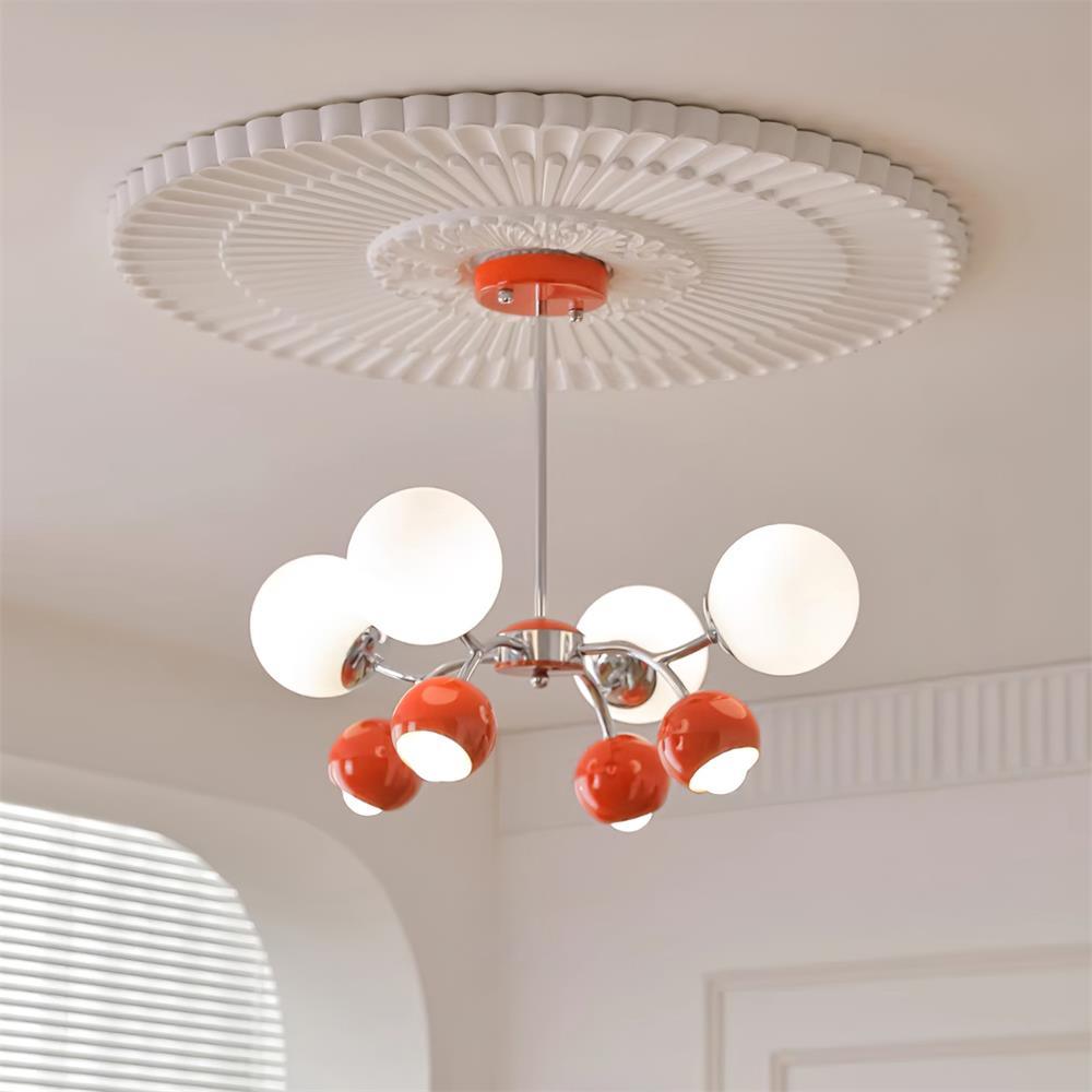 Chandelier Glass Dome Petal Shades Minimalist Ambient Glow - Letslighting