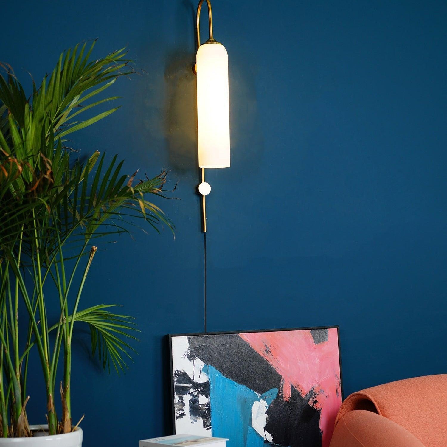 Valentina Modern Glass Plug-In Wall Lamp