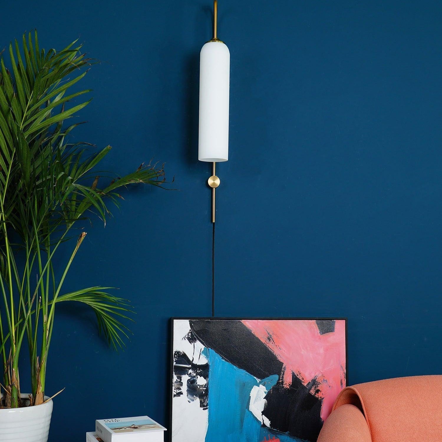 Valentina Modern Glass Plug-In Wall Lamp