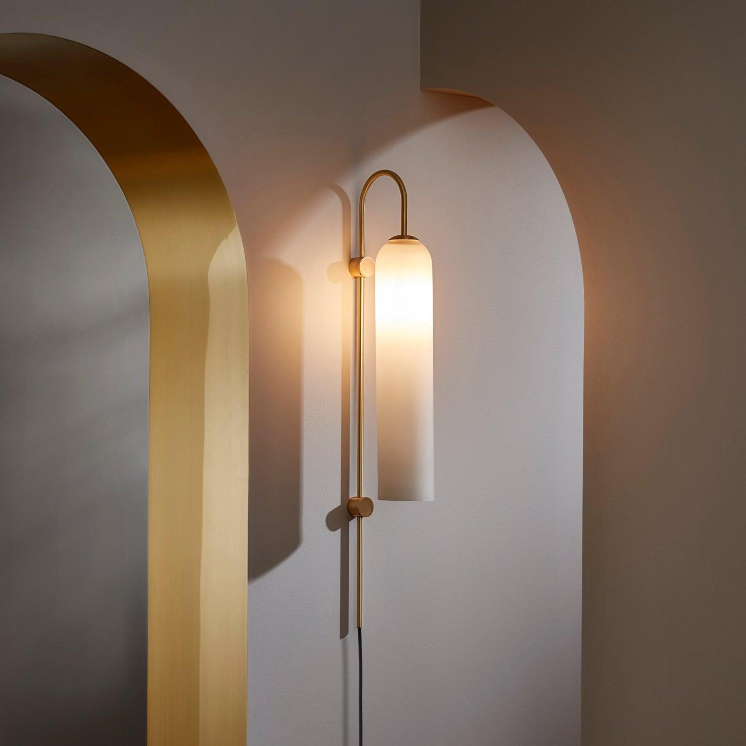 Valentina Modern Glass Plug-In Wall Lamp