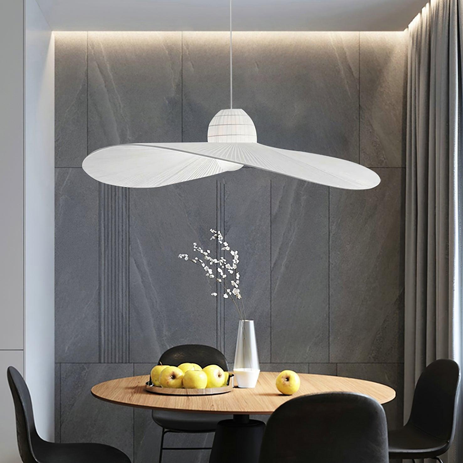 Moire Hat Pendant Lamp Pleated Fabric Modern - Letslighting