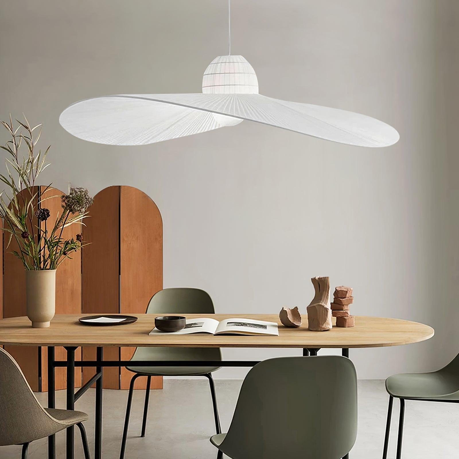 Moire Hat Pendant Lamp Pleated Fabric Modern - Letslighting