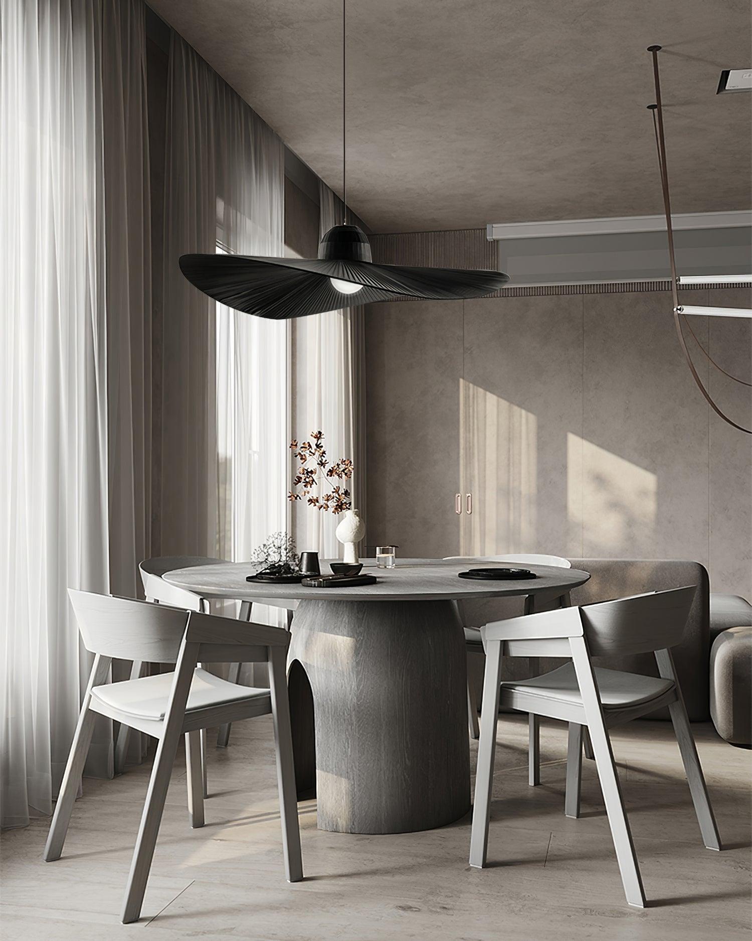 Moire Hat Pendant Lamp Pleated Fabric Modern - Letslighting