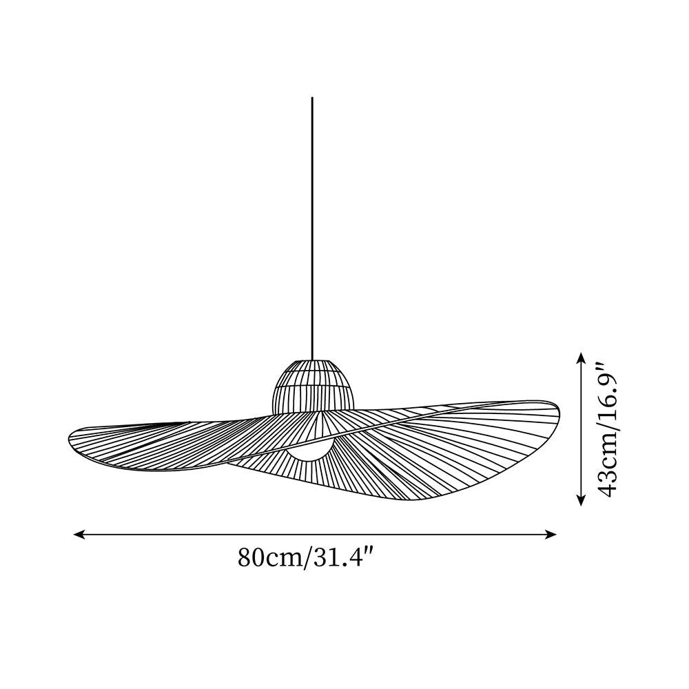 Moire Hat Pendant Lamp Pleated Fabric Modern - Letslighting