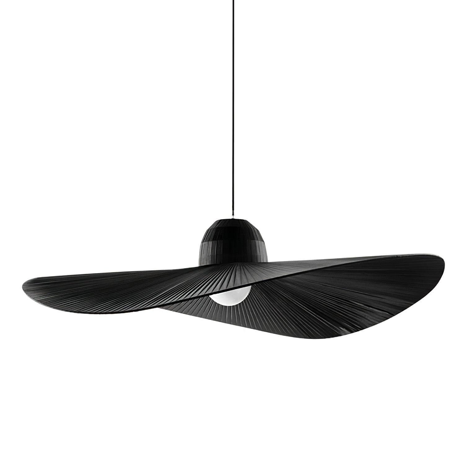Moire Hat Pendant Lamp Pleated Fabric Modern - Letslighting