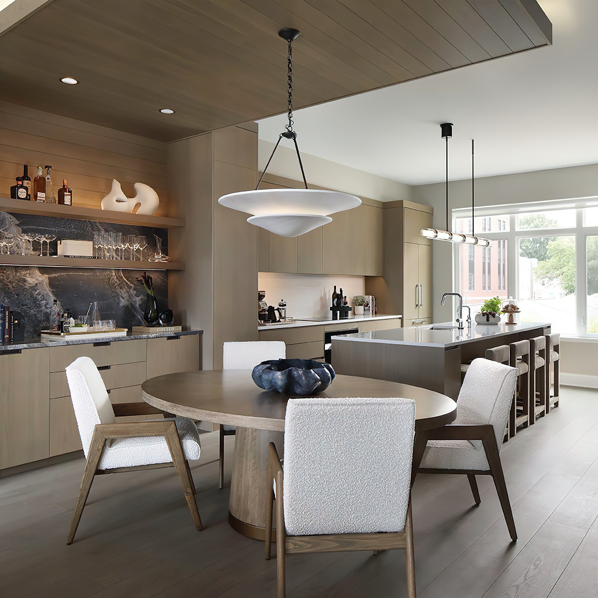 Mollino Chandelier Gypsum Sculptural Suspended - Letslighting