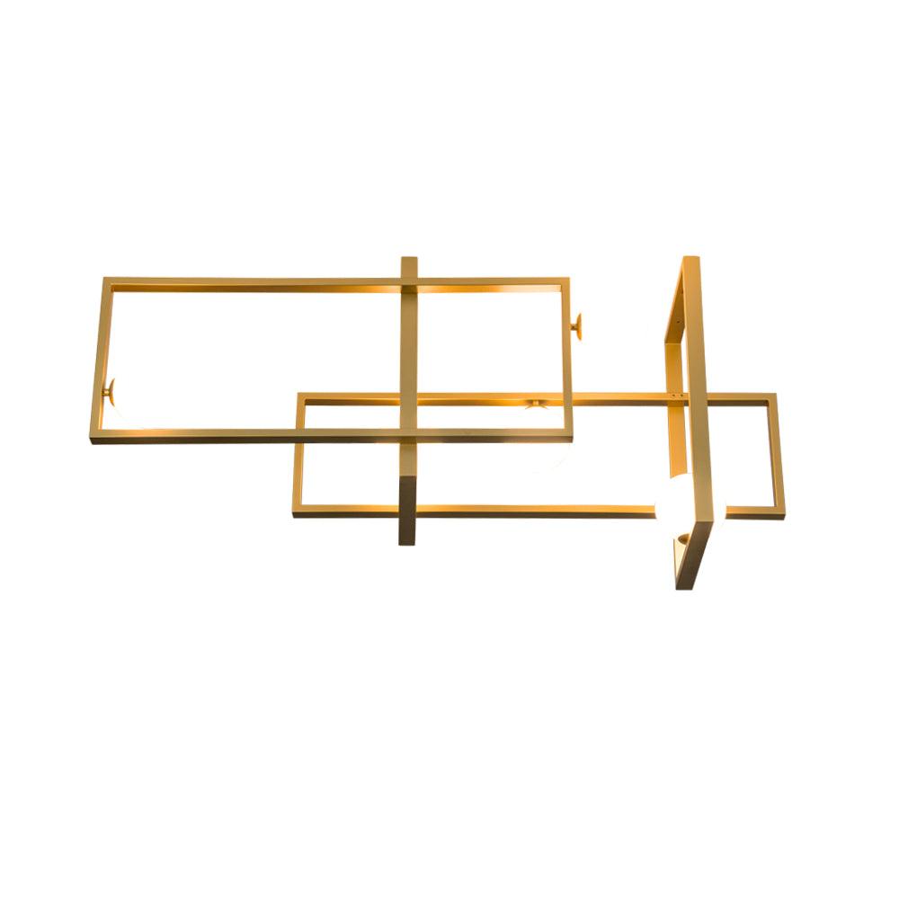 Lustra Chandelier Mondrian Glass Brass Geometric Modern - Letslighting