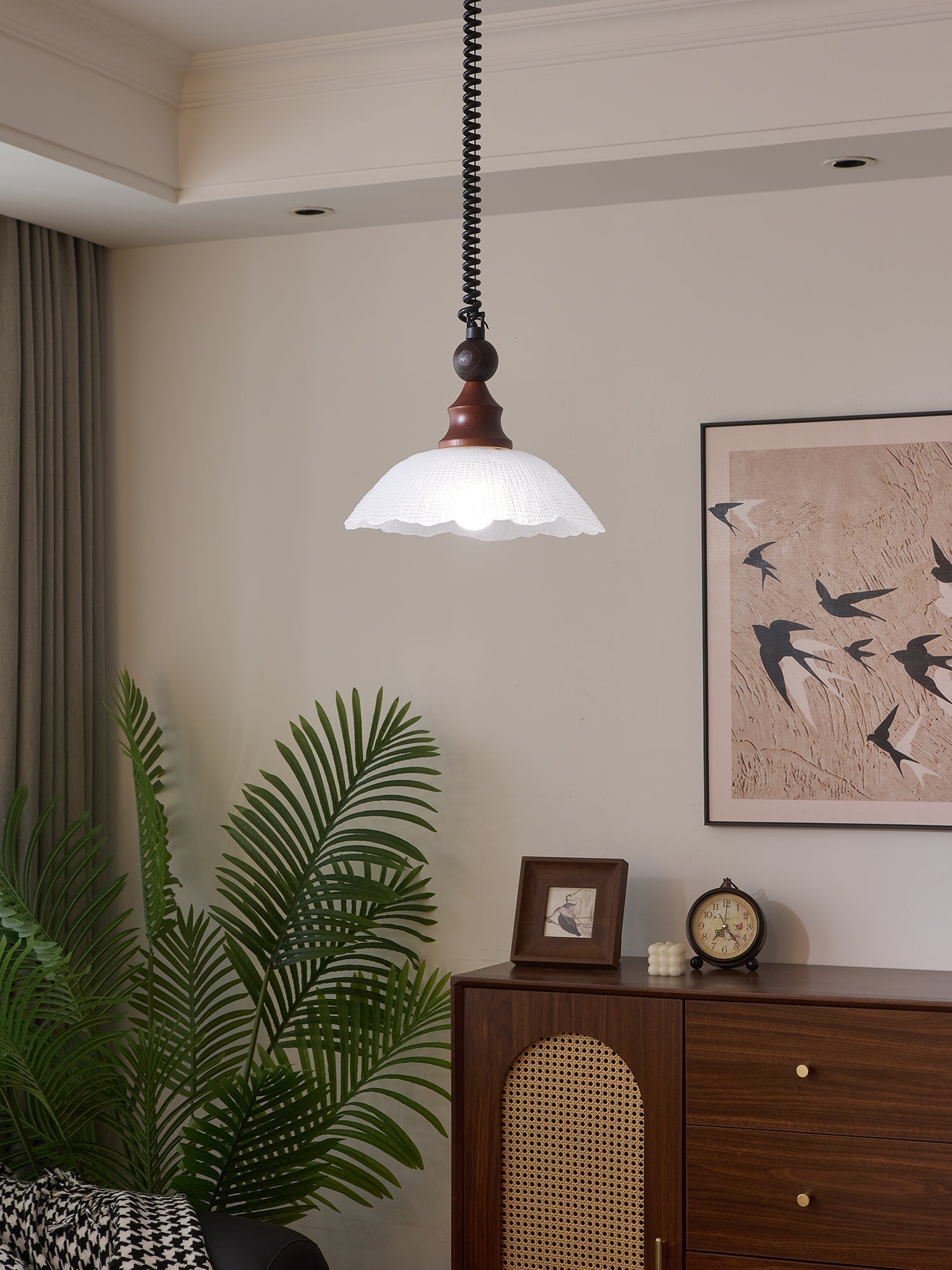 Nydoreth Elegance Vintage Art Wood Pendant Lamp - Letslighting