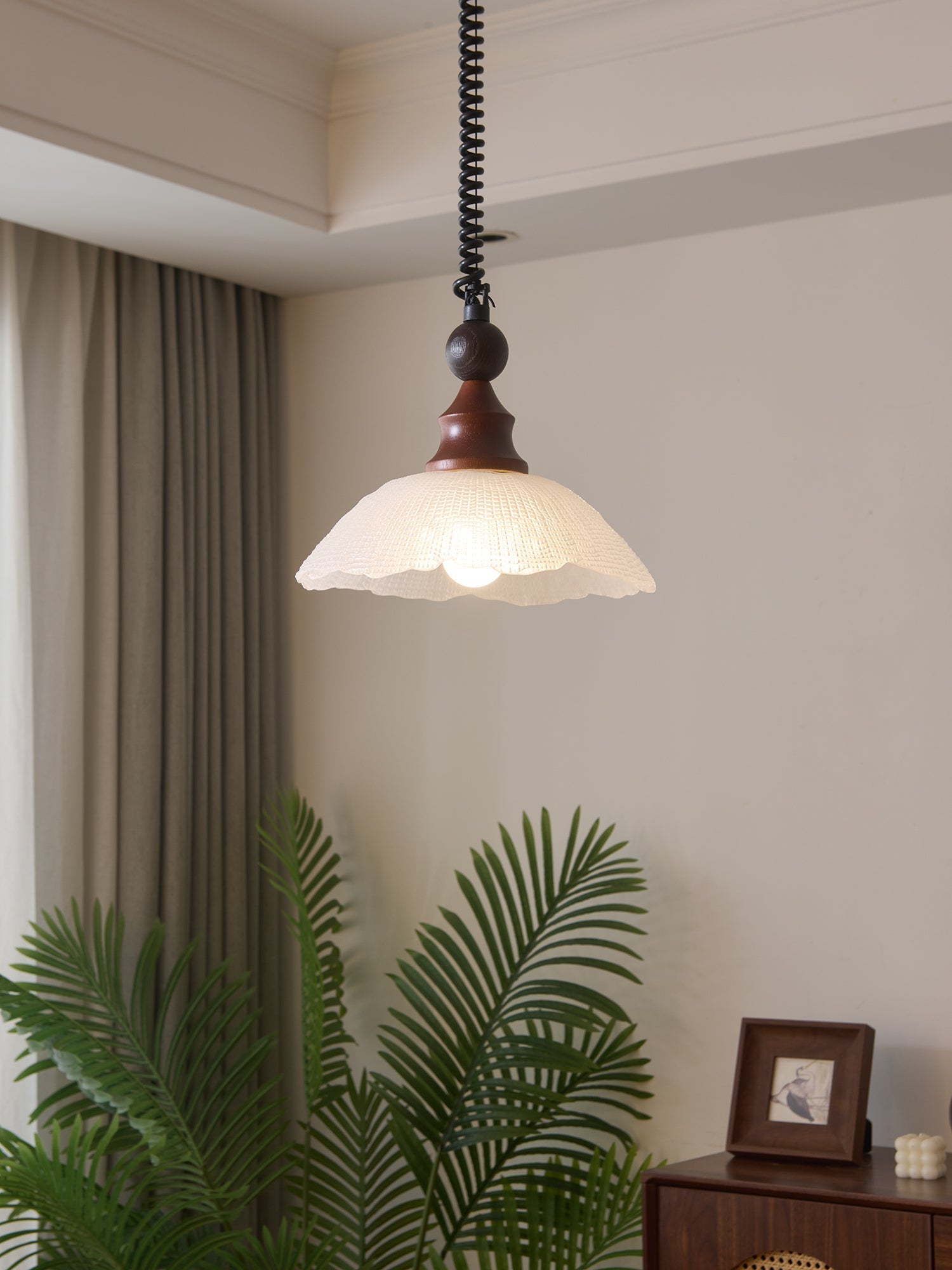 Nydoreth Elegance Vintage Art Wood Pendant Lamp - Letslighting