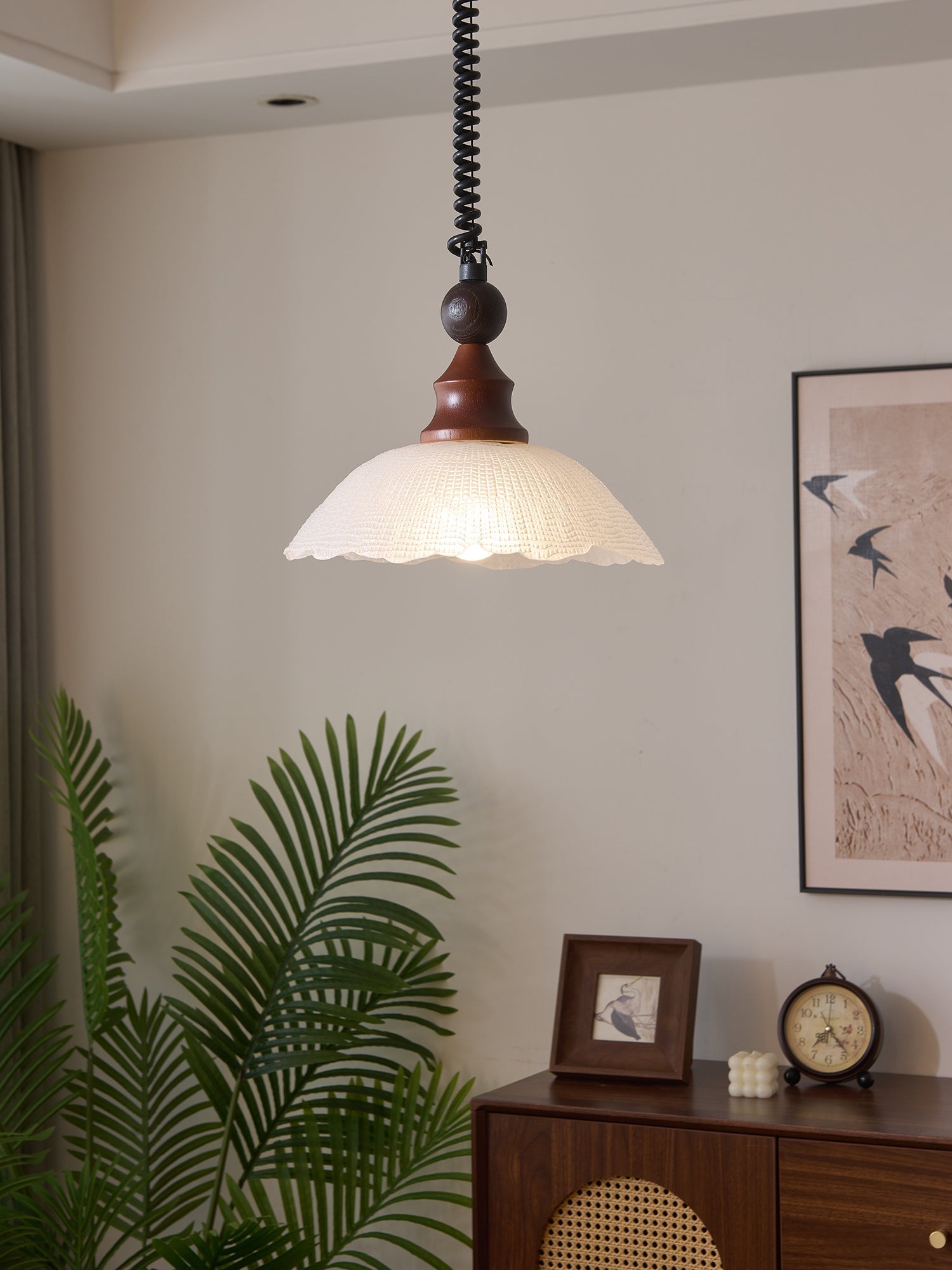 Nydoreth Elegance Vintage Art Wood Pendant Lamp - Letslighting
