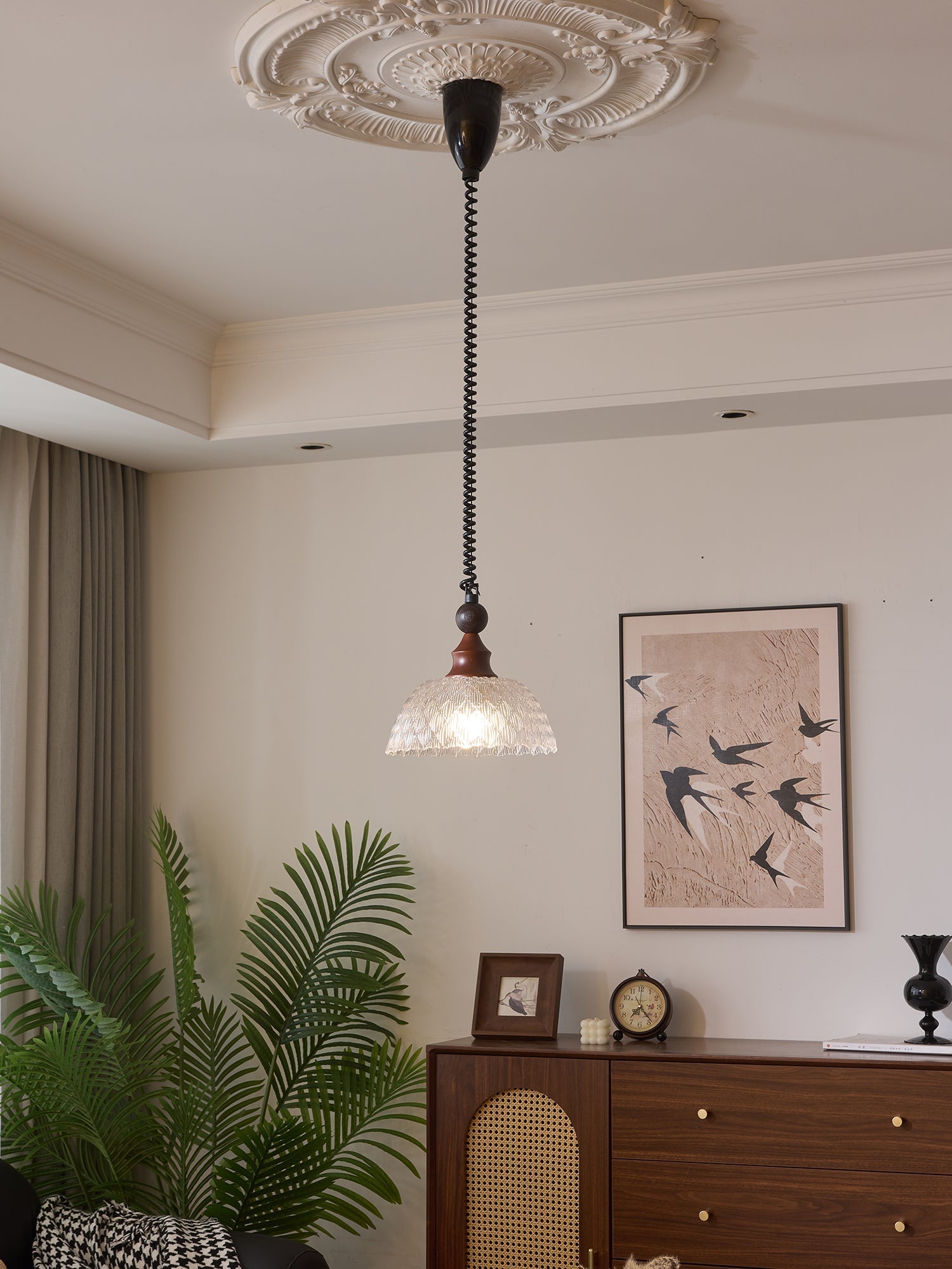 Nydoreth Elegance Vintage Art Wood Pendant Lamp - Letslighting