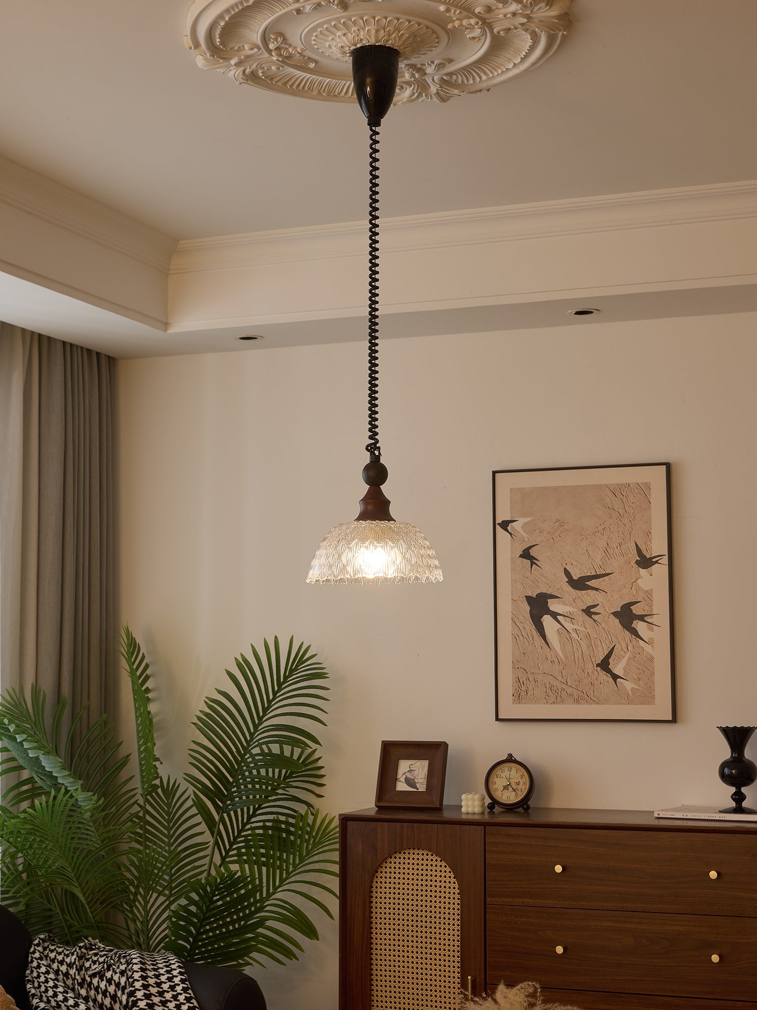 Nydoreth Elegance Vintage Art Wood Pendant Lamp - Letslighting