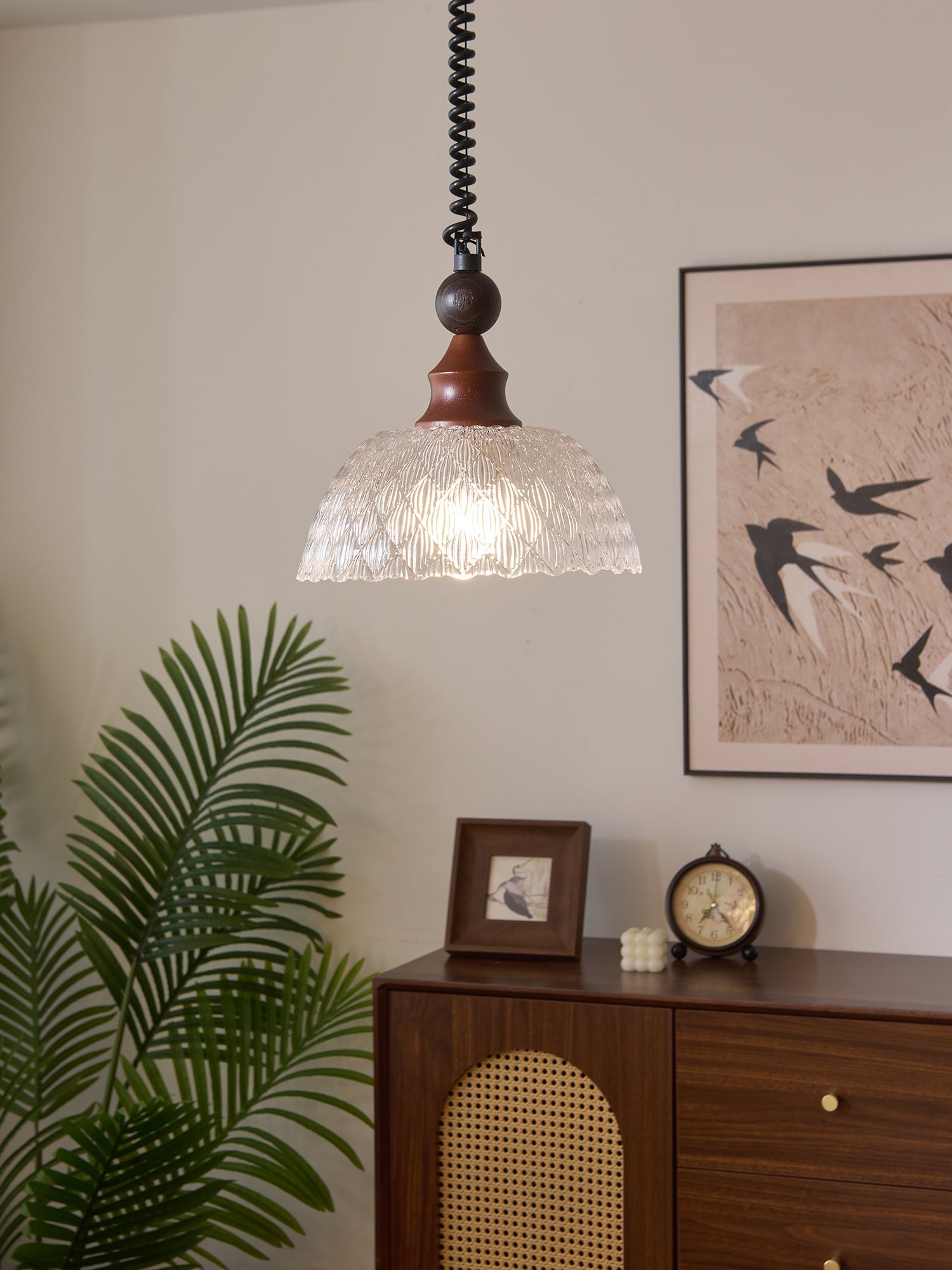 Nydoreth Elegance Vintage Art Wood Pendant Lamp - Letslighting