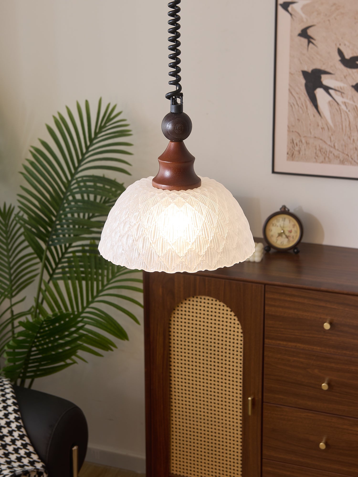Nydoreth Elegance Vintage Art Wood Pendant Lamp - Letslighting