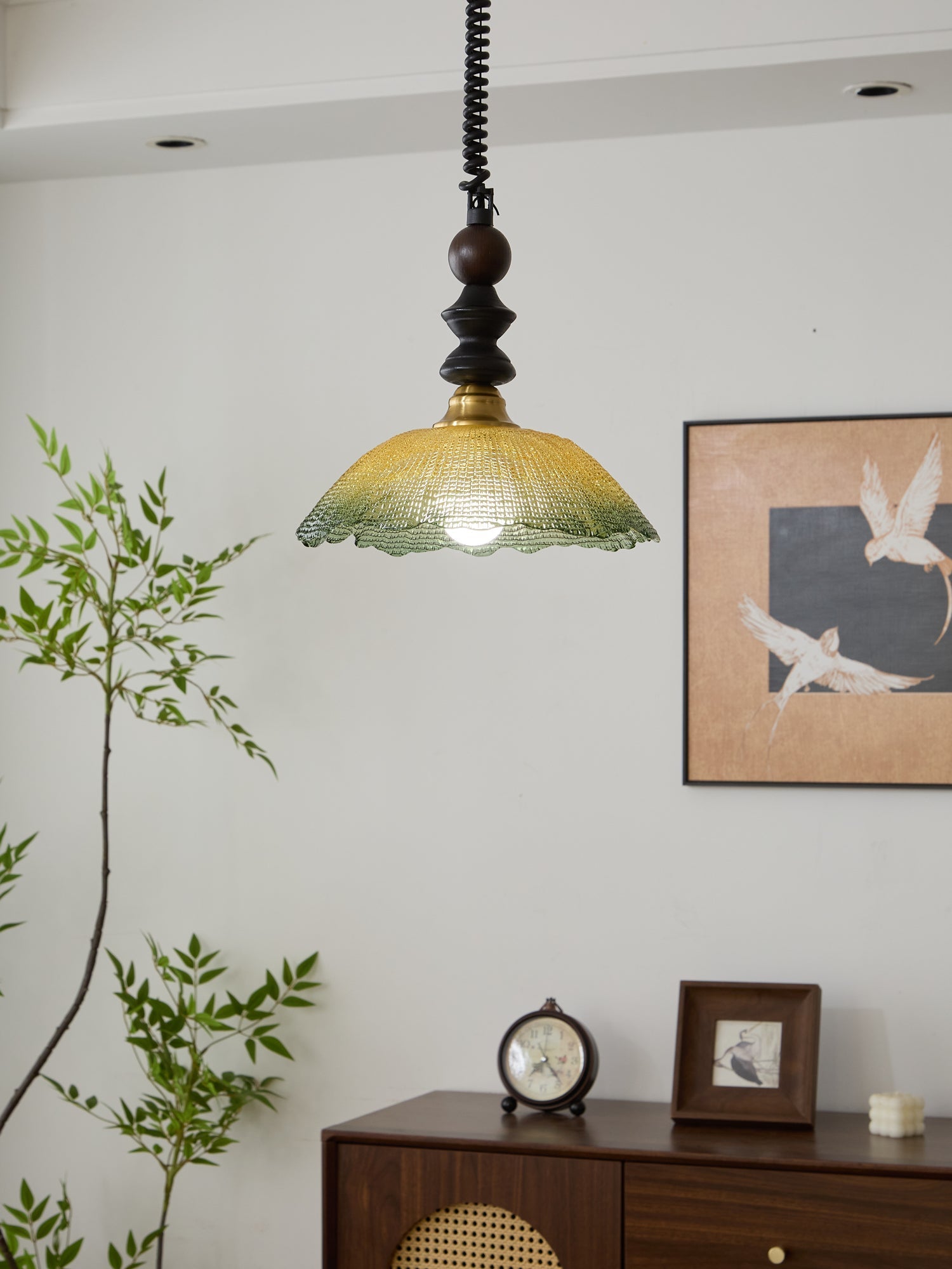 Nydoreth Elegance Vintage Art Wood Pendant Lamp - Letslighting
