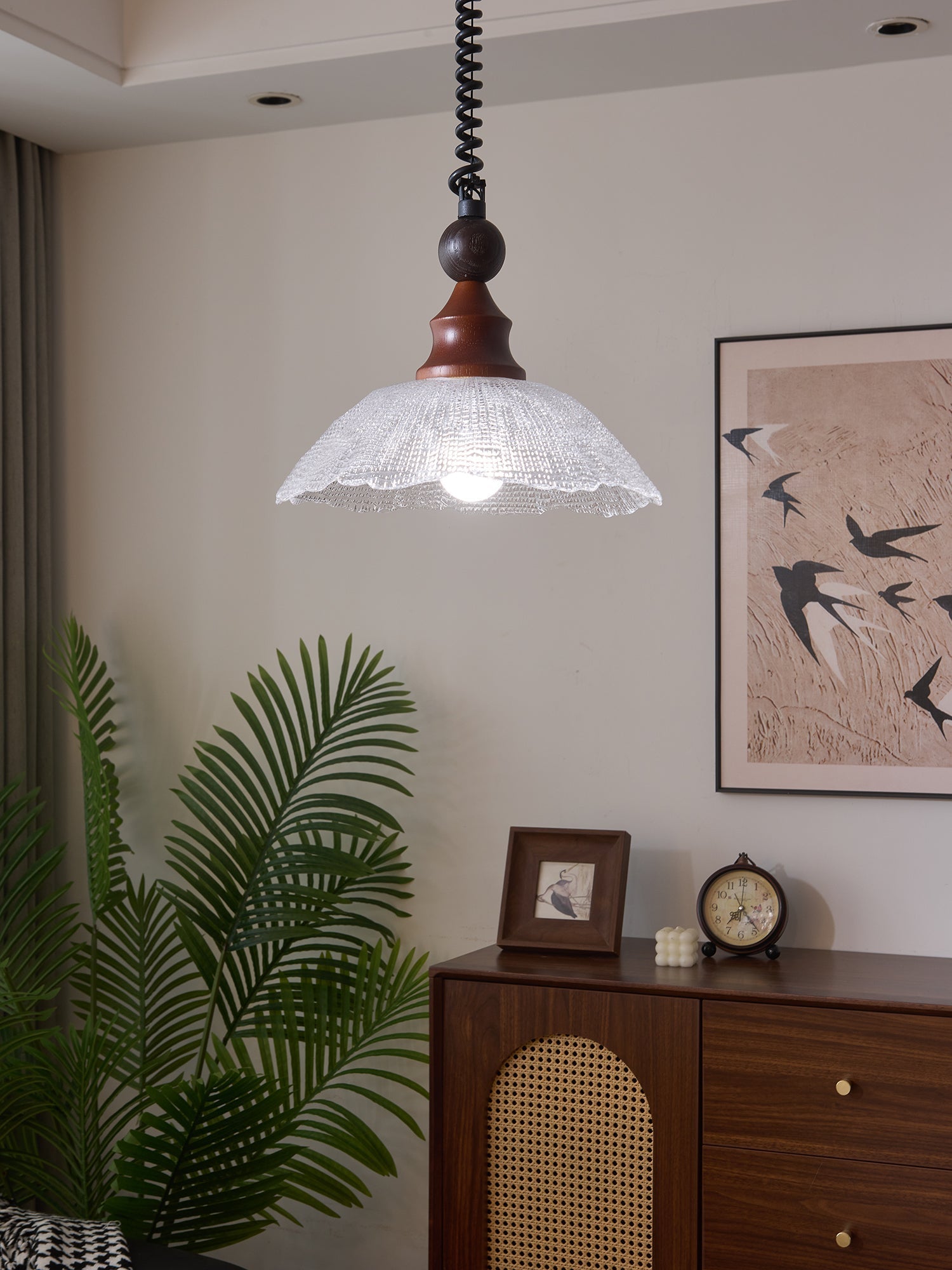 Nydoreth Elegance Vintage Art Wood Pendant Lamp - Letslighting