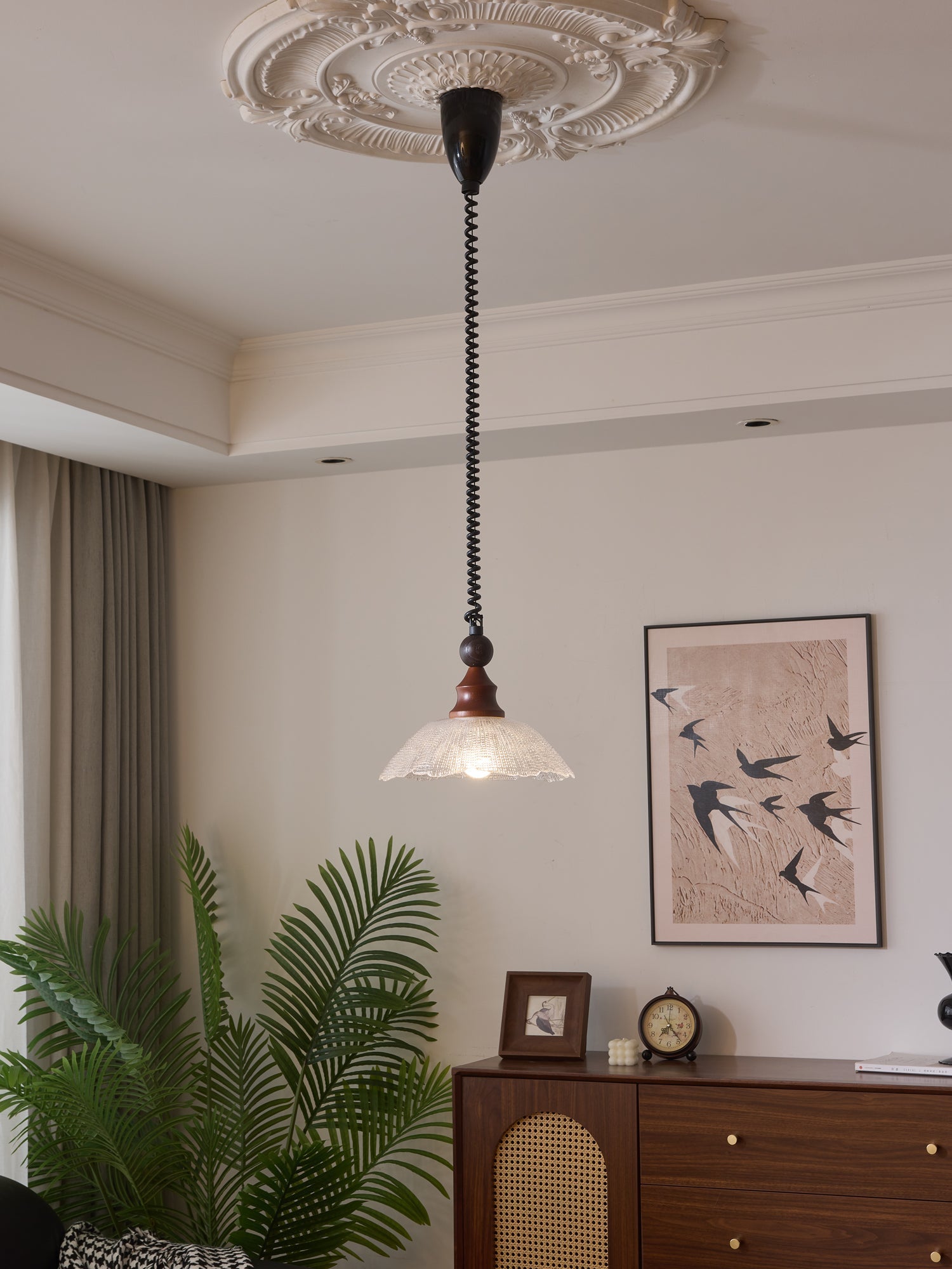 Nydoreth Elegance Vintage Art Wood Pendant Lamp - Letslighting