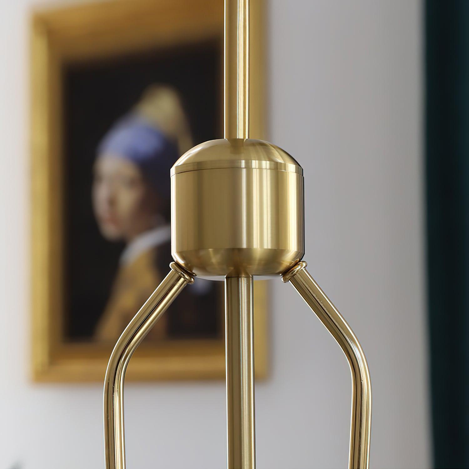 Lustra Chandelier Brass Glass Floral Vintage - Letslighting