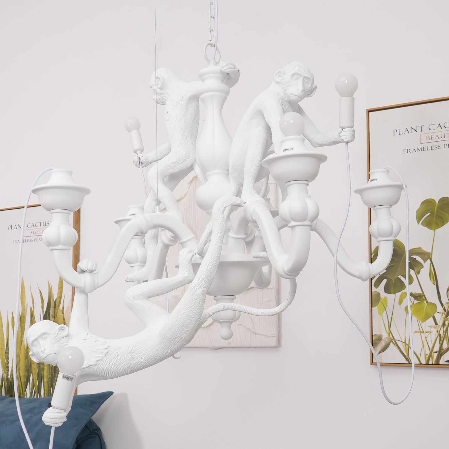 Lustra Chandelier Monkey Black Playful Sculpture - Letslighting
