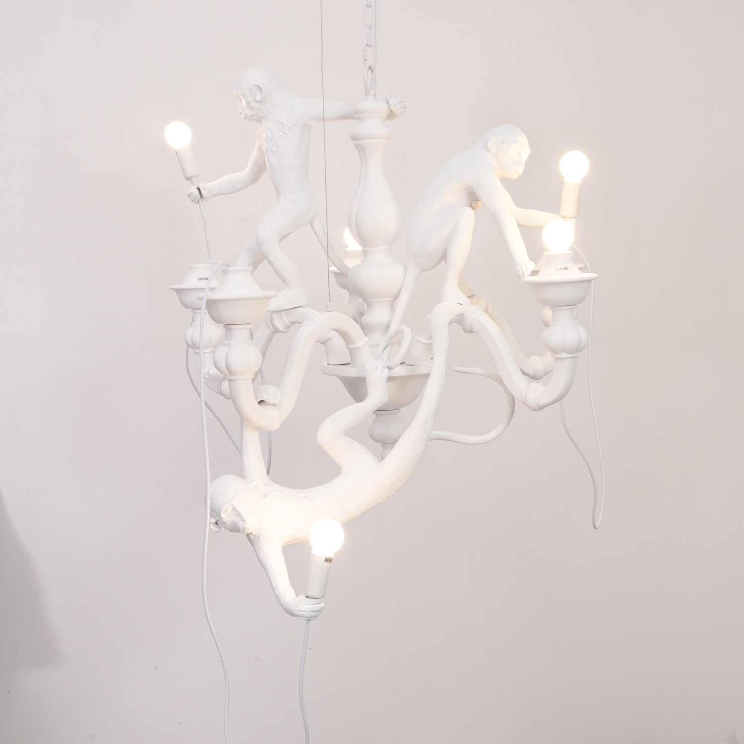 Lustra Chandelier Monkey Black Playful Sculpture - Letslighting