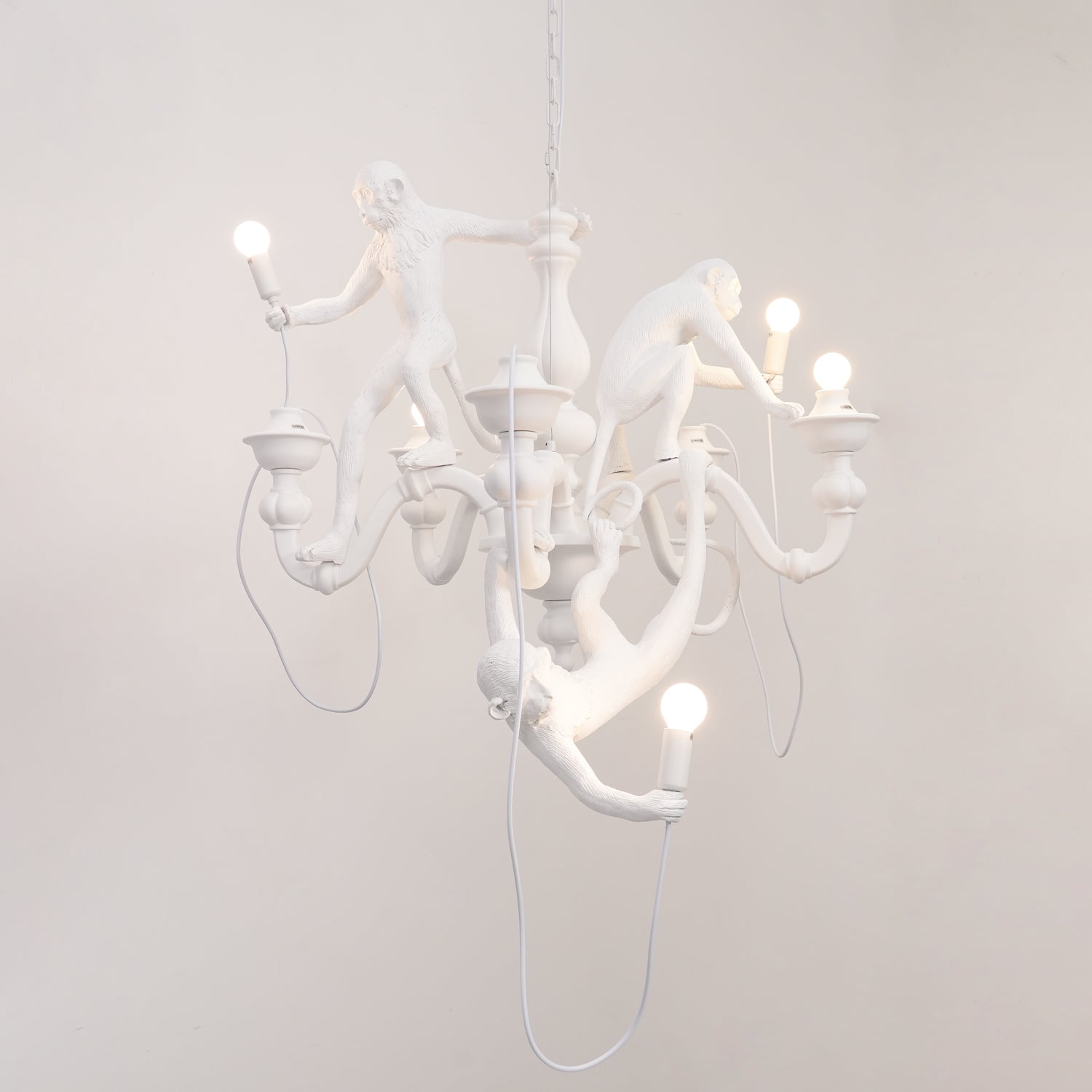 Lustra Chandelier Monkey Black Playful Sculpture - Letslighting
