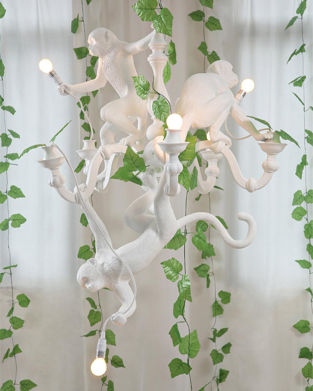 Lustra Chandelier Monkey Black Playful Sculpture - Letslighting