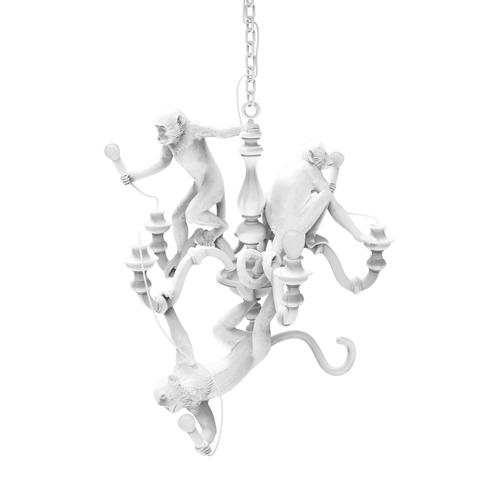 Lustra Chandelier Monkey Black Playful Sculpture - Letslighting
