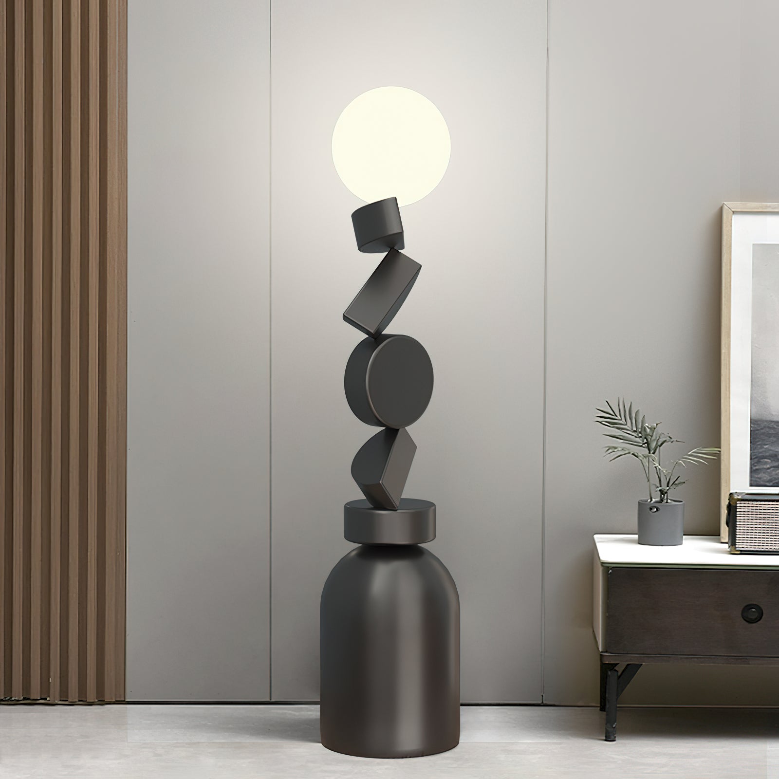 Floor Lamp Monolith Cube Black Base - Letslighting