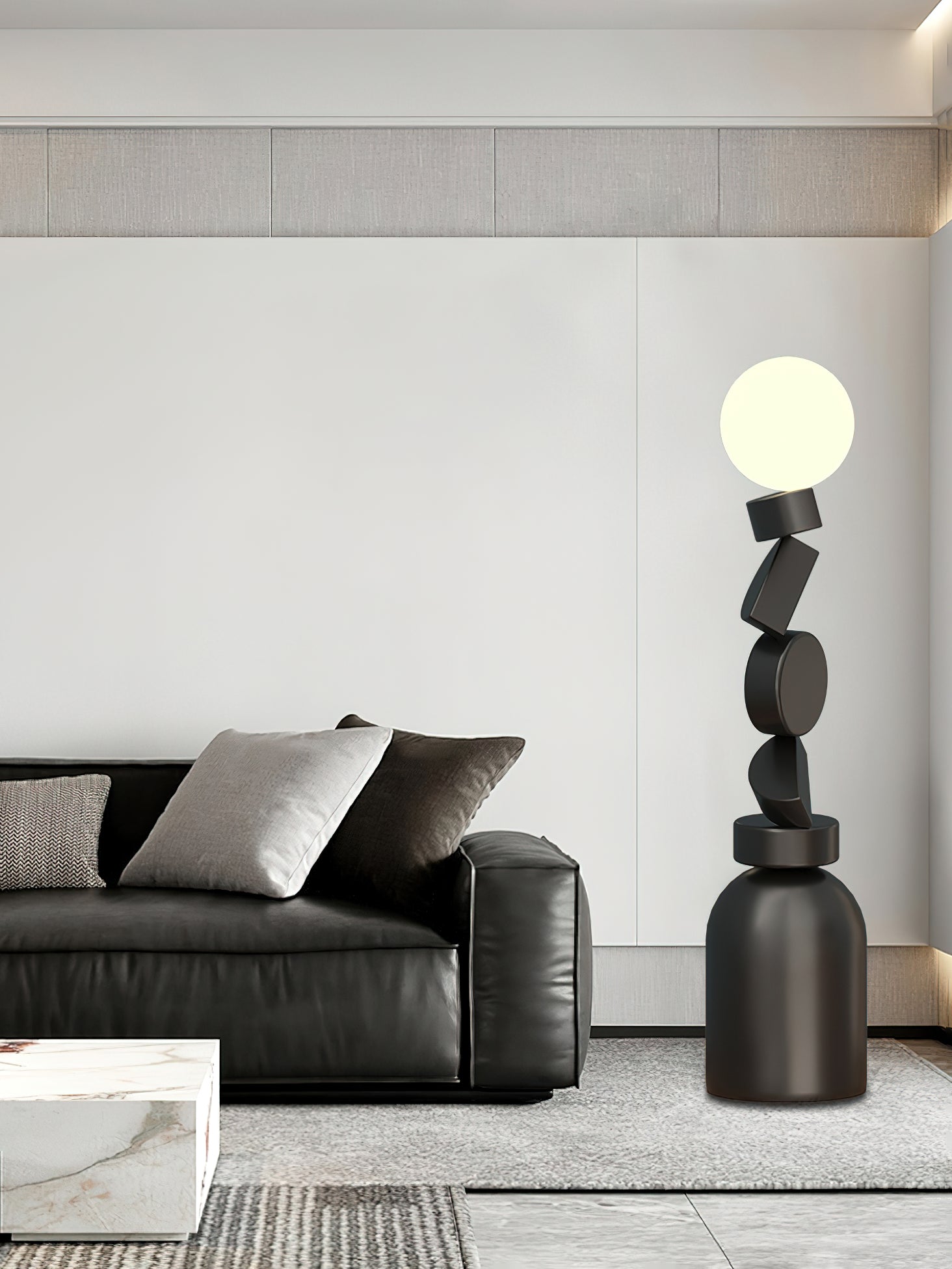 Floor Lamp Monolith Cube Black Base - Letslighting