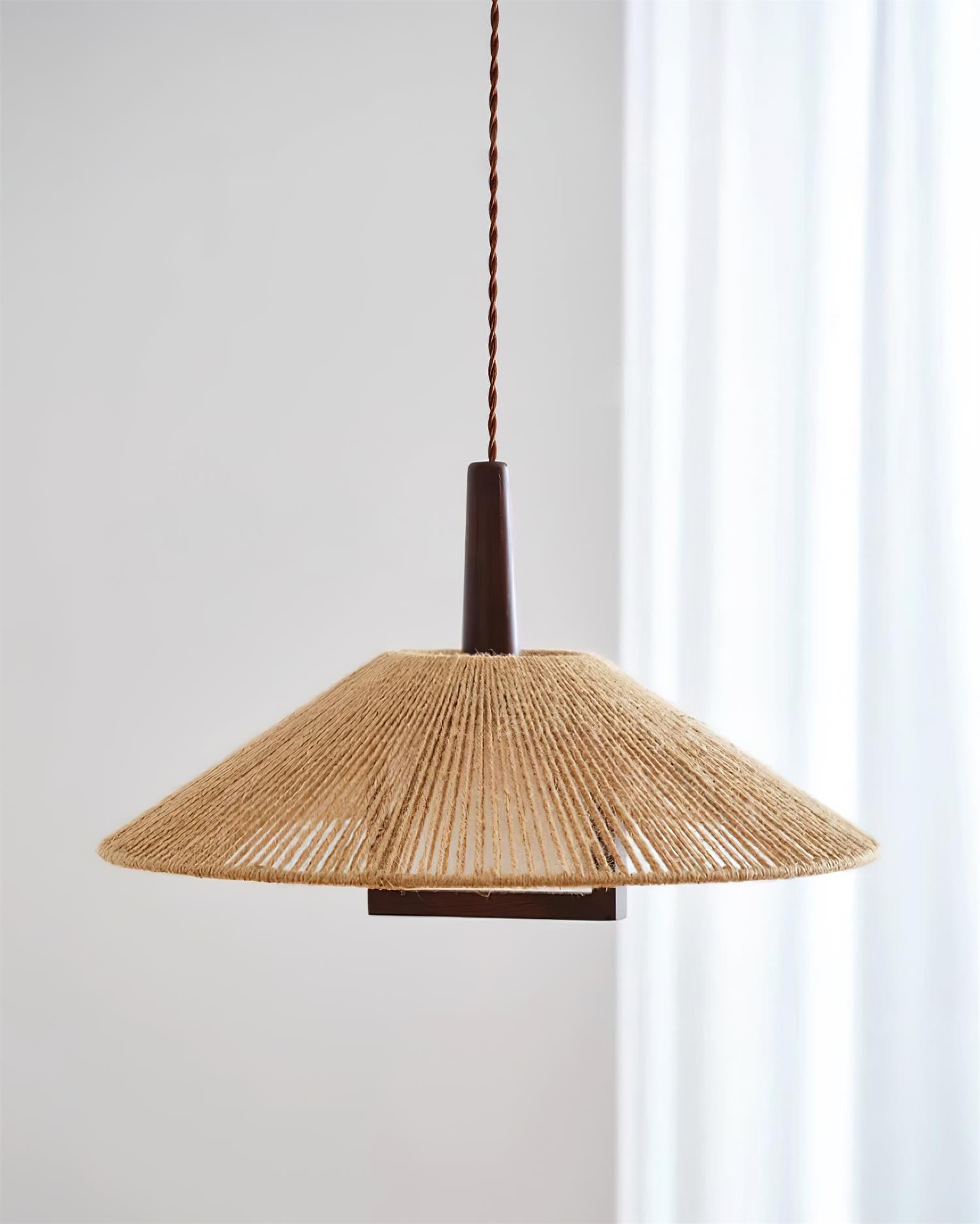 Fidoya Woven Rattan Cone Pendant Light - Letslighting