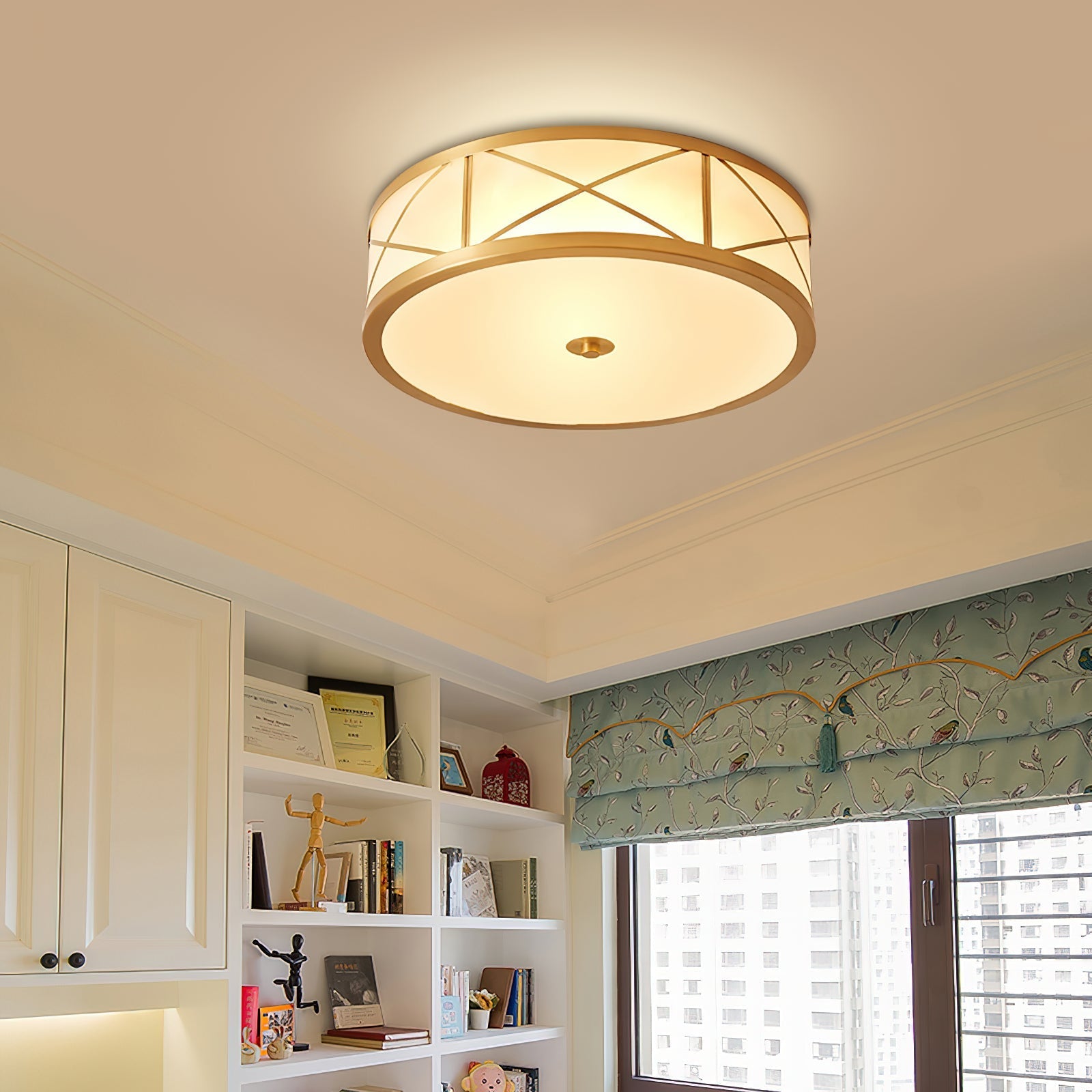 Vovene Modern Minimalist Brass Glass Ceiling Light - Letslighting