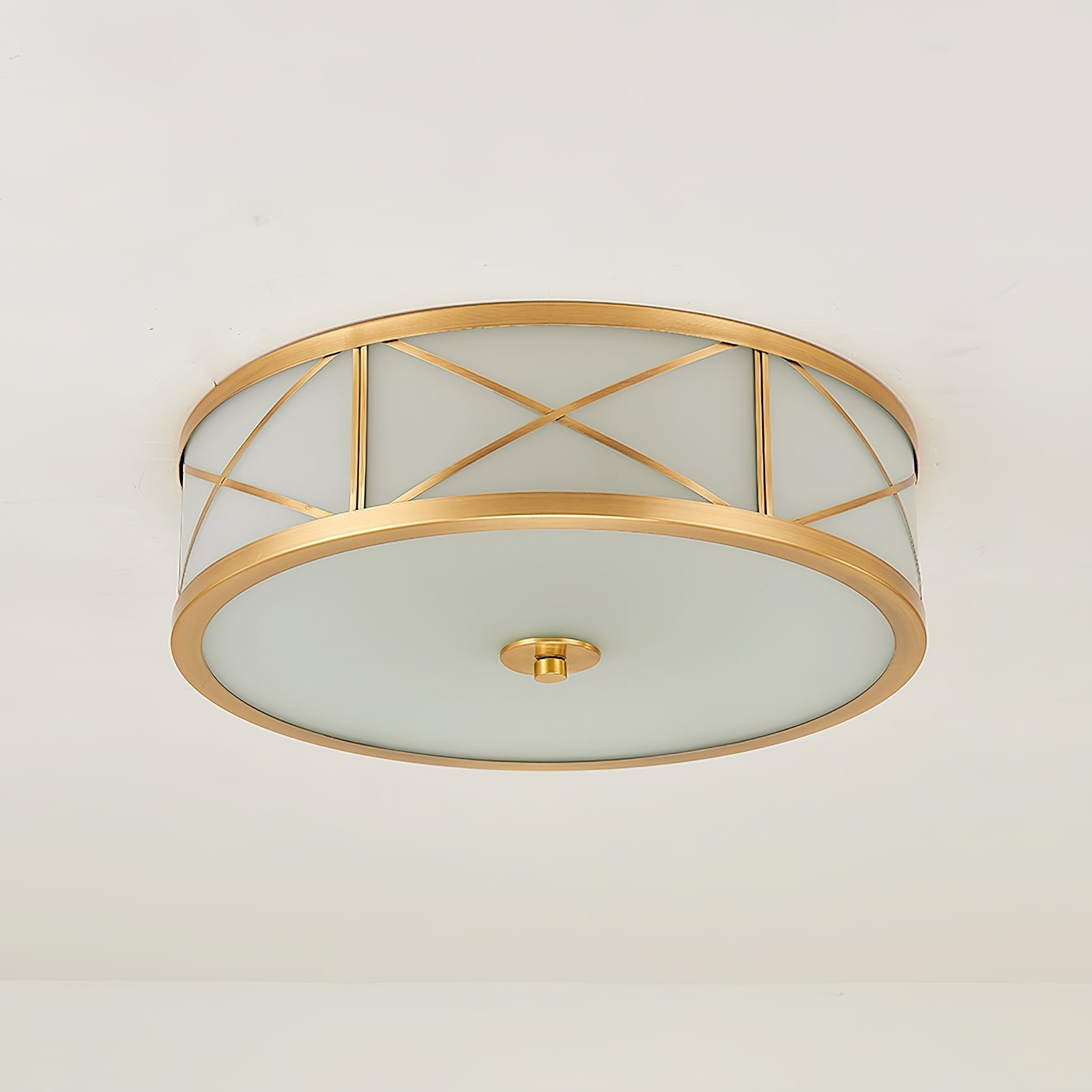 Vovene Modern Minimalist Brass Glass Ceiling Light - Letslighting