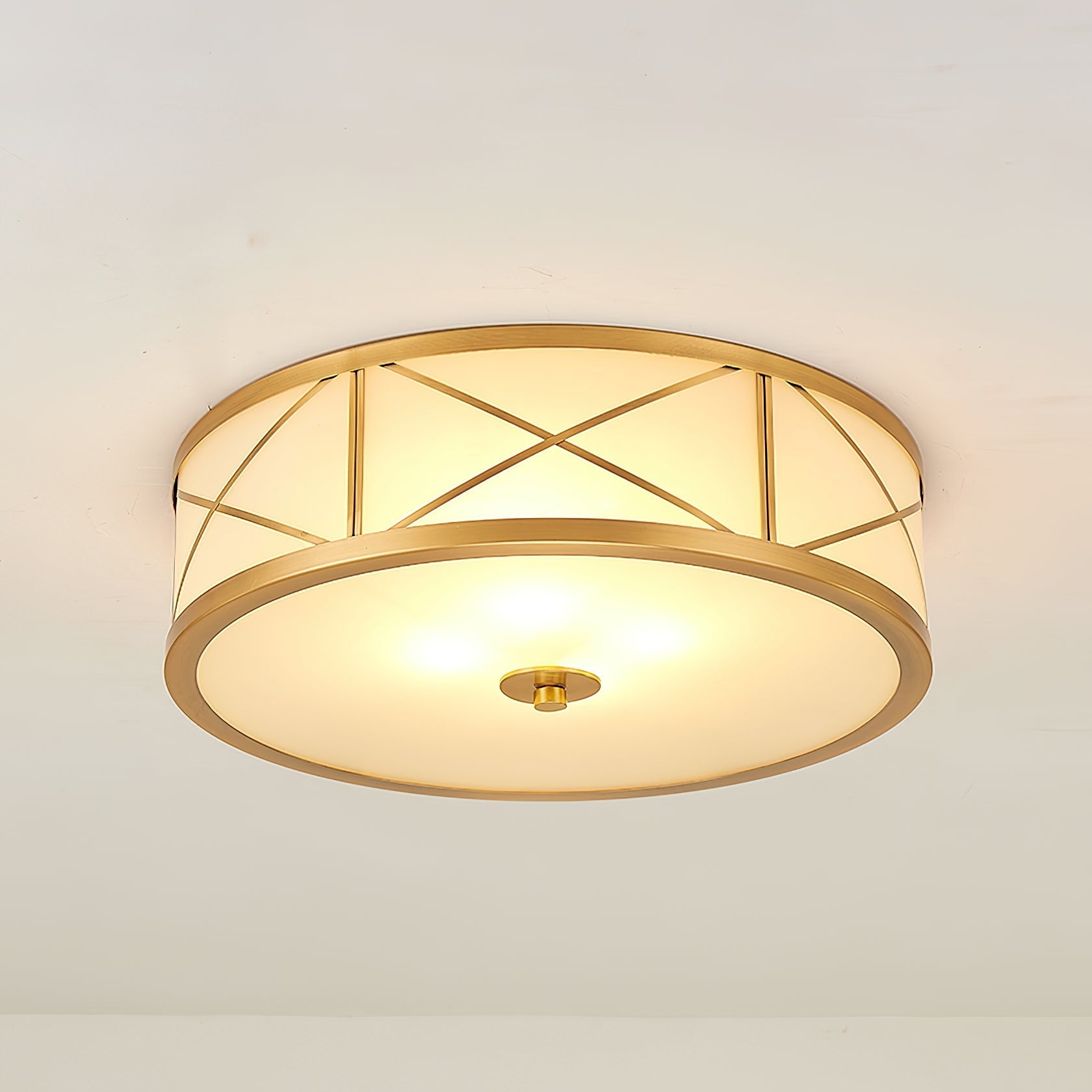 Vovene Modern Minimalist Brass Glass Ceiling Light - Letslighting