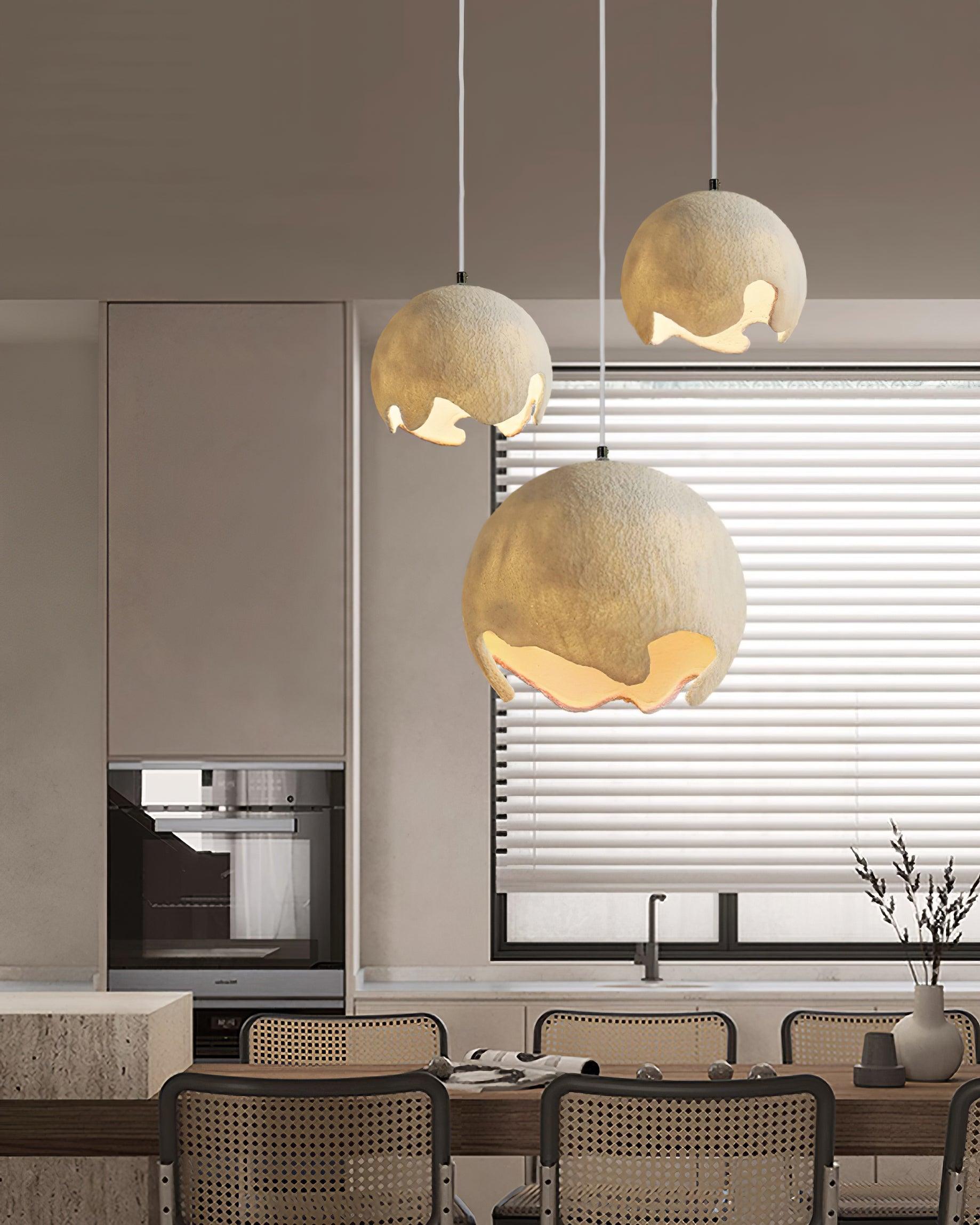 Moon Crater Pendant Lamp Resin Curvilinear Minimalist - Letslighting