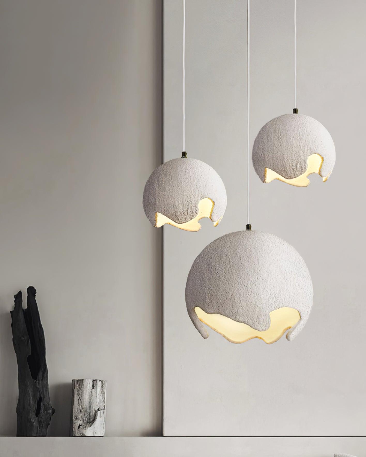 Moon Crater Pendant Lamp Resin Curvilinear Minimalist - Letslighting