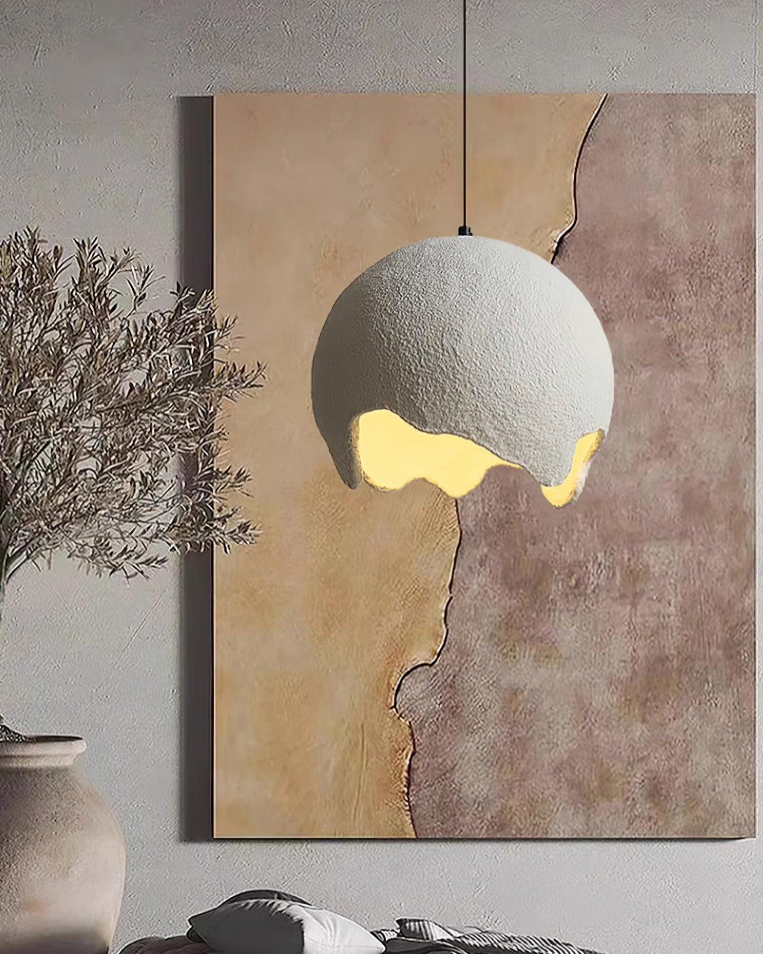 Moon Crater Pendant Lamp Resin Curvilinear Minimalist - Letslighting