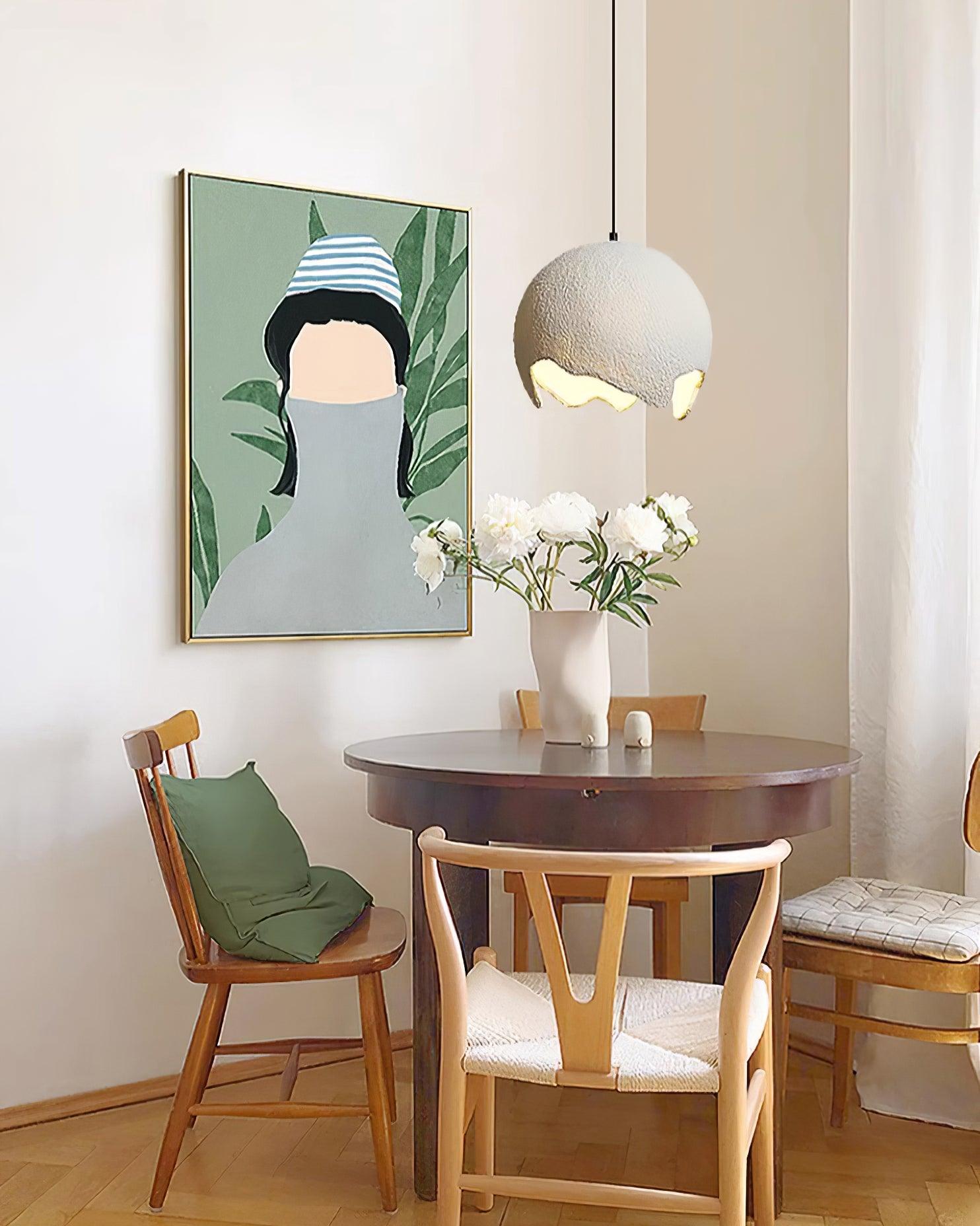 Moon Crater Pendant Lamp Resin Curvilinear Minimalist - Letslighting