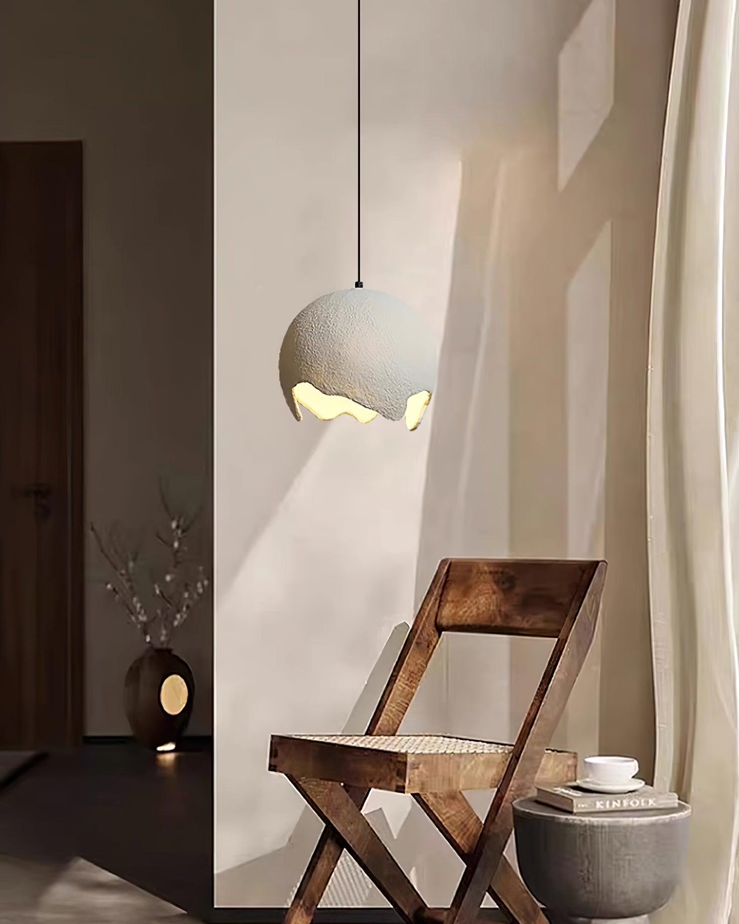 Moon Crater Pendant Lamp Resin Curvilinear Minimalist - Letslighting