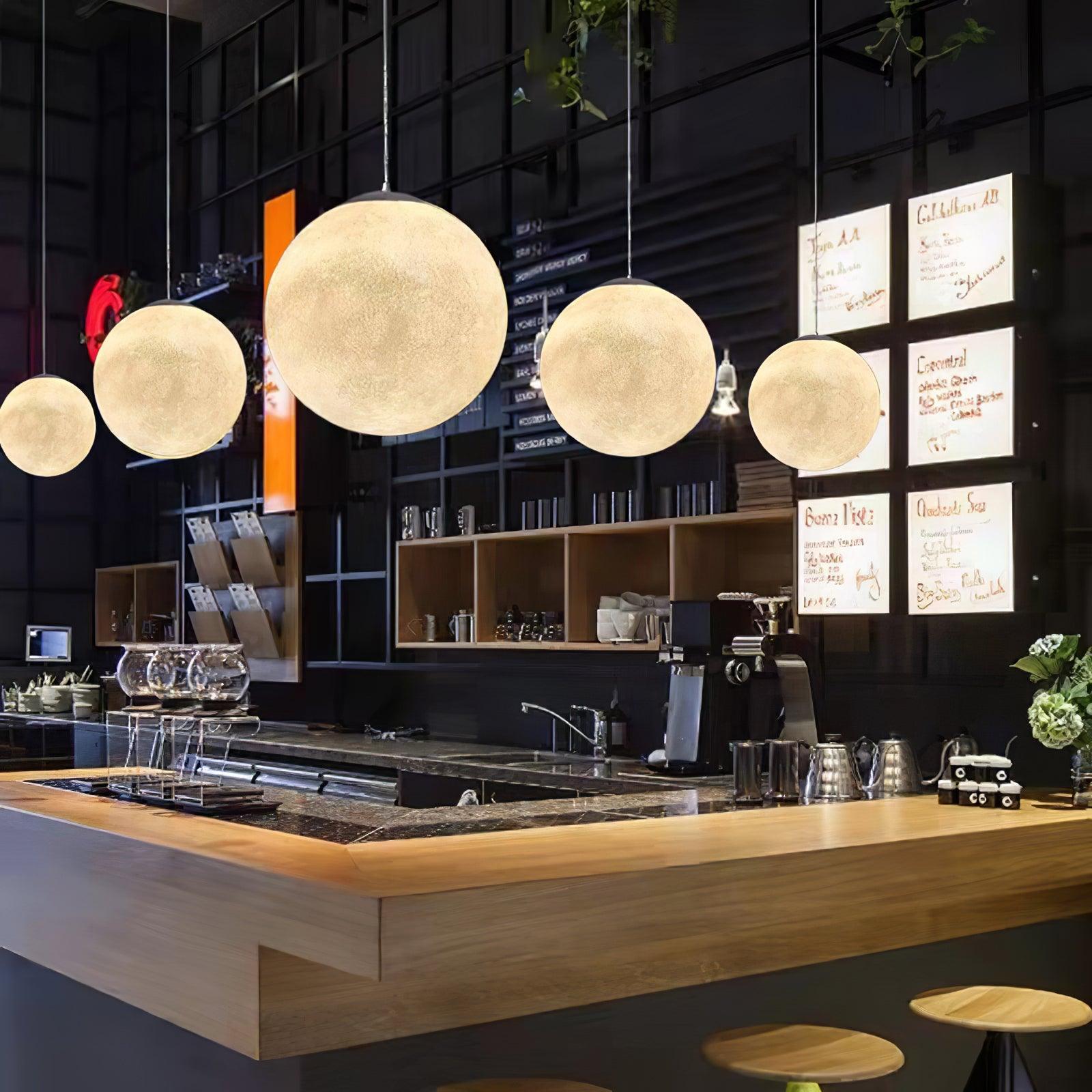 Lustra Pendant Lamp Moon Shaped for Living Room - Letslighting