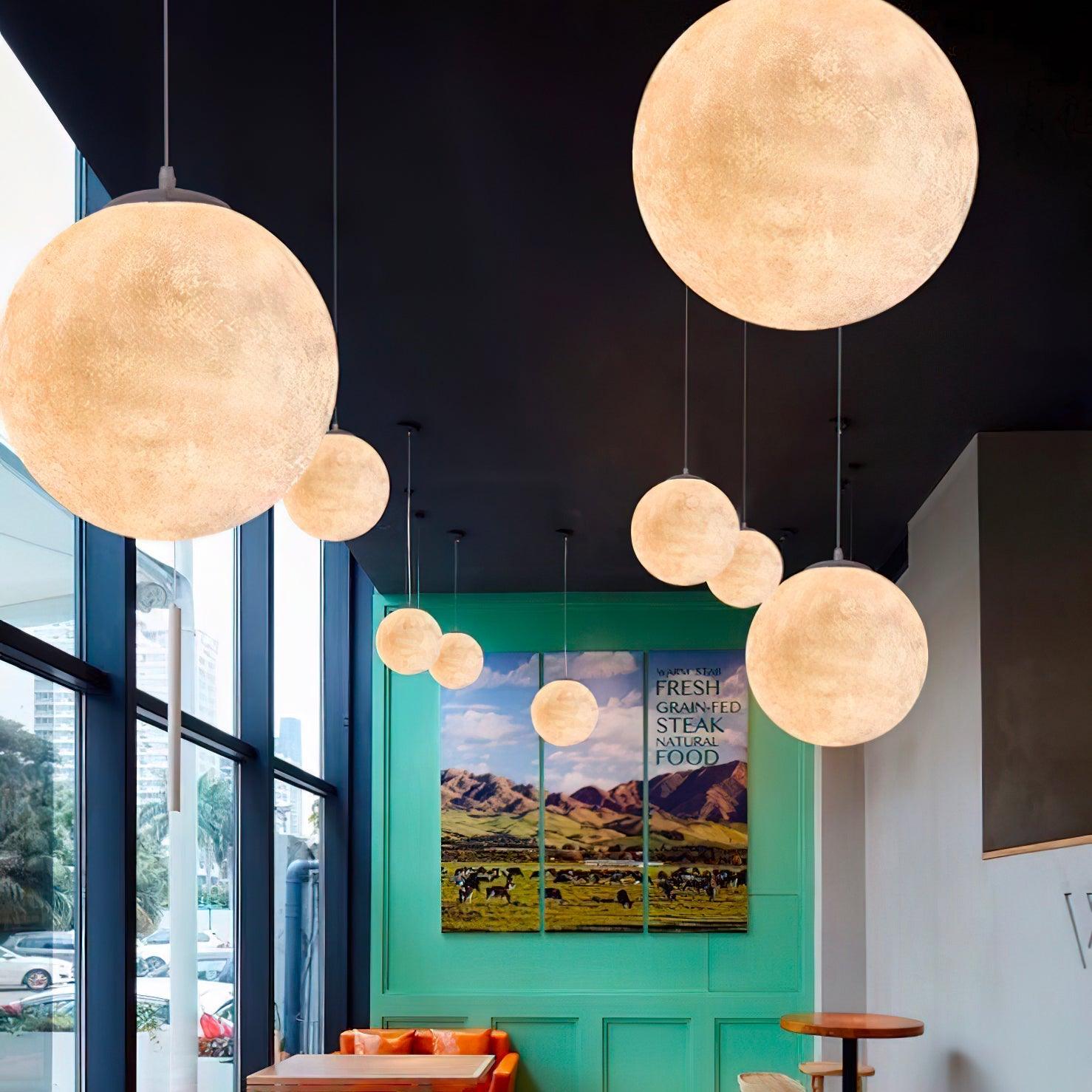 Lustra Pendant Lamp Moon Shaped for Living Room - Letslighting