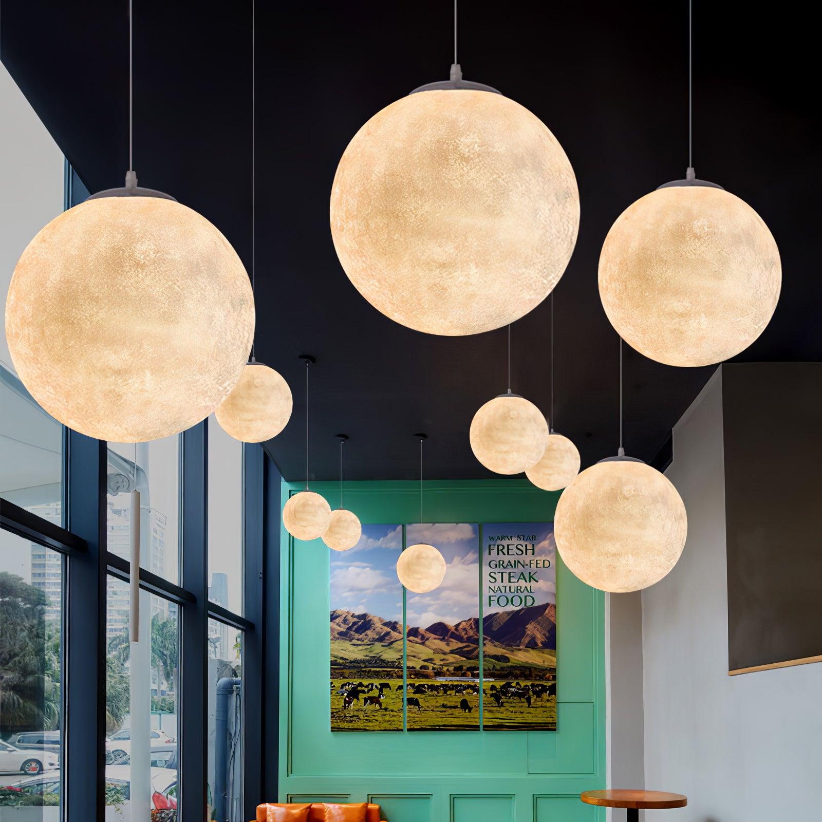 Lustra Pendant Lamp Moon Shaped for Living Room - Letslighting