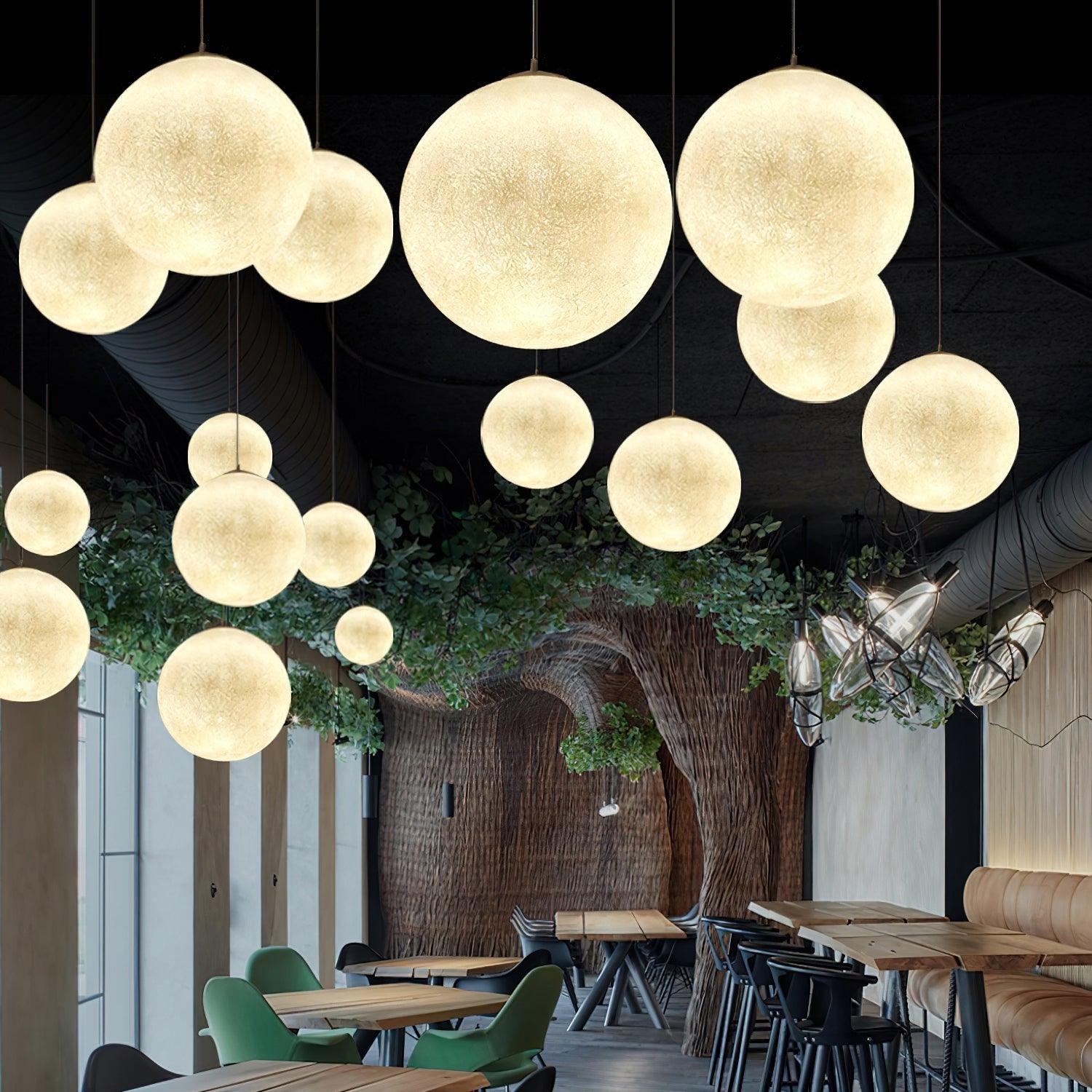 Lustra Pendant Lamp Moon Shaped for Living Room - Letslighting