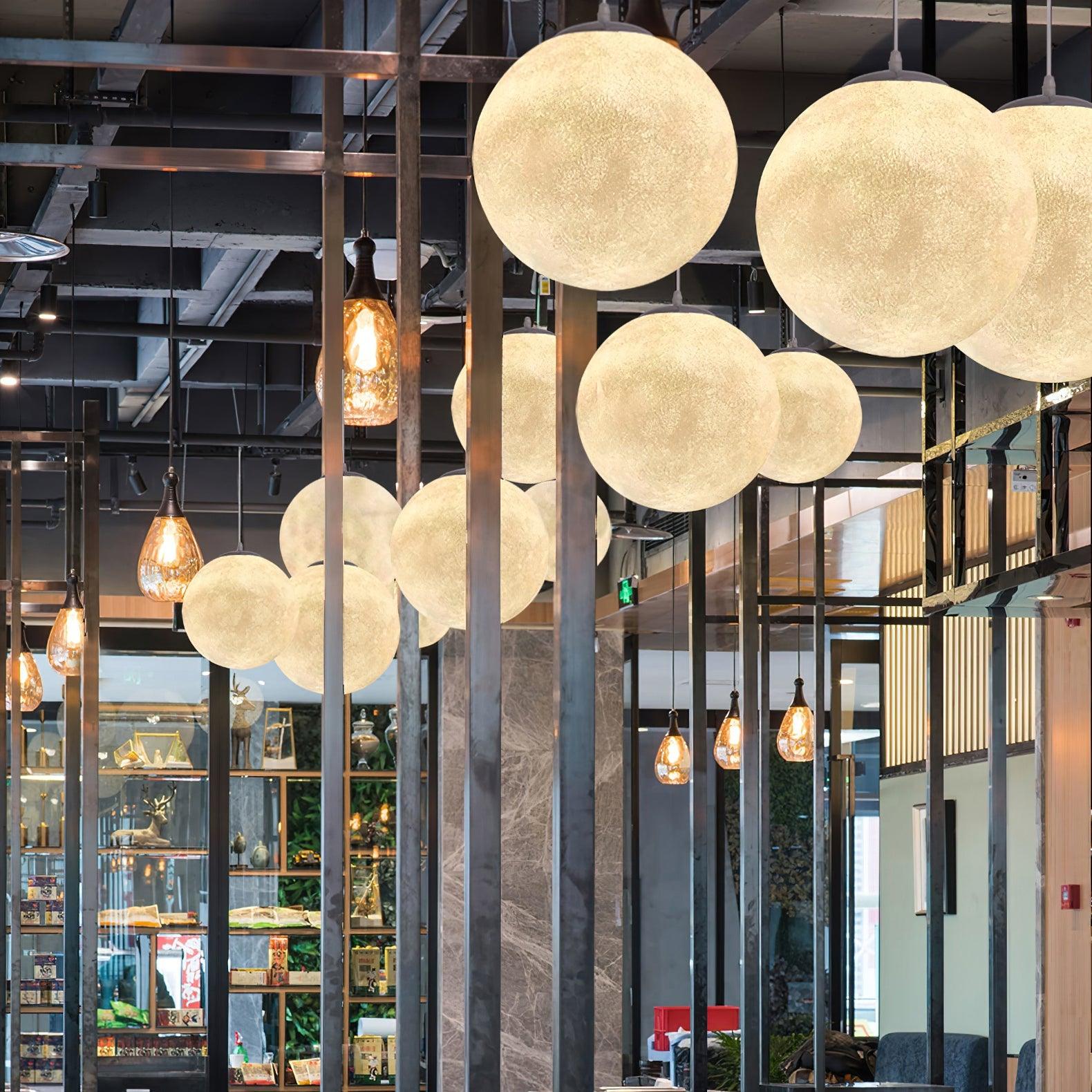 Lustra Pendant Lamp Moon Shaped for Living Room - Letslighting